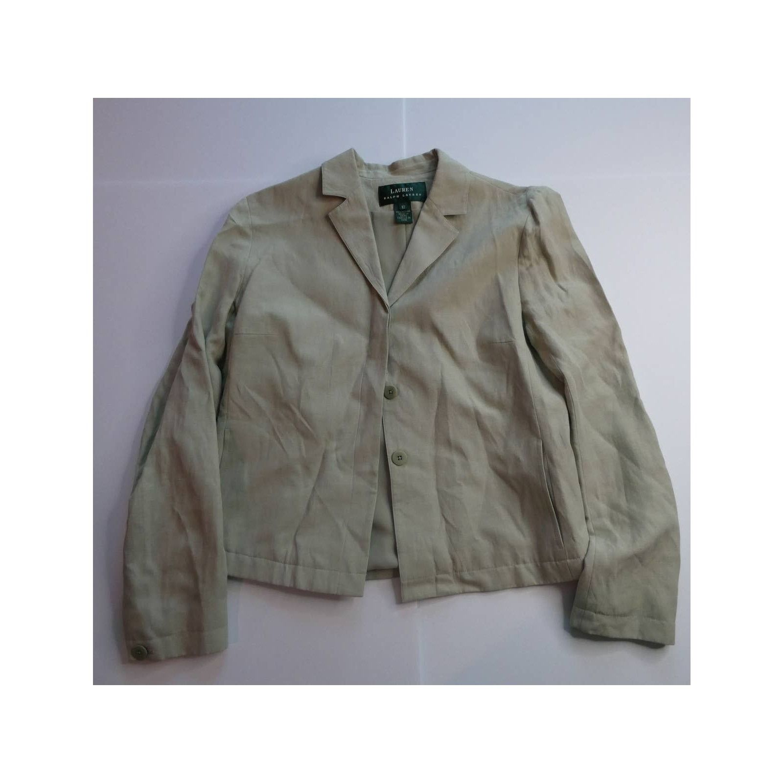 Lauren Ralph Lauren RALPH LAUREN silk linen pant suit set, 10R, beautiful! Size L / US 10 / IT 46 - 1 Thumbnail