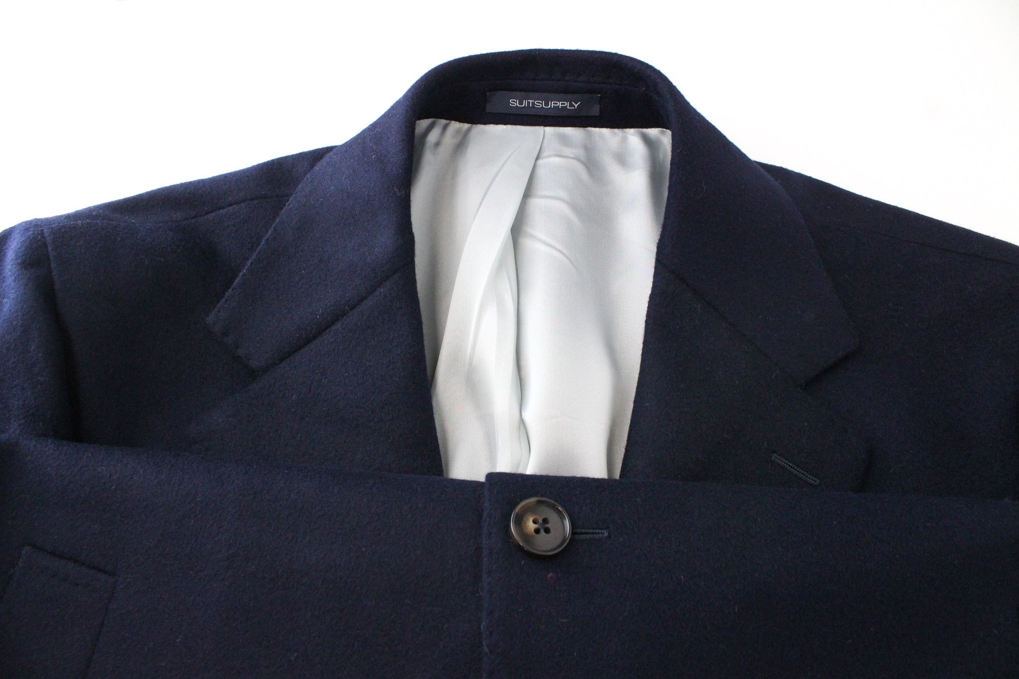 Suitsupply VICENZA UK48R Blue Wool Mid-Length Coat 66582 Size US XXL / EU 58 / 5 - 4 Thumbnail