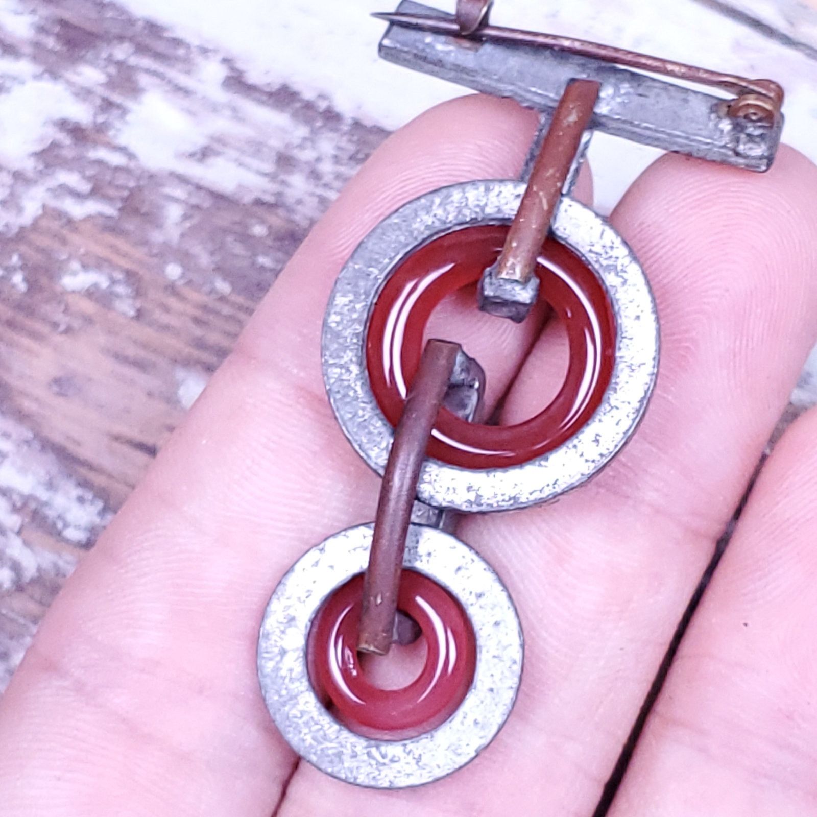 Other Art Deco Pin Brooch Silvertone Rhinestones Antique C Clasp Size ONE SIZE - 5 Thumbnail