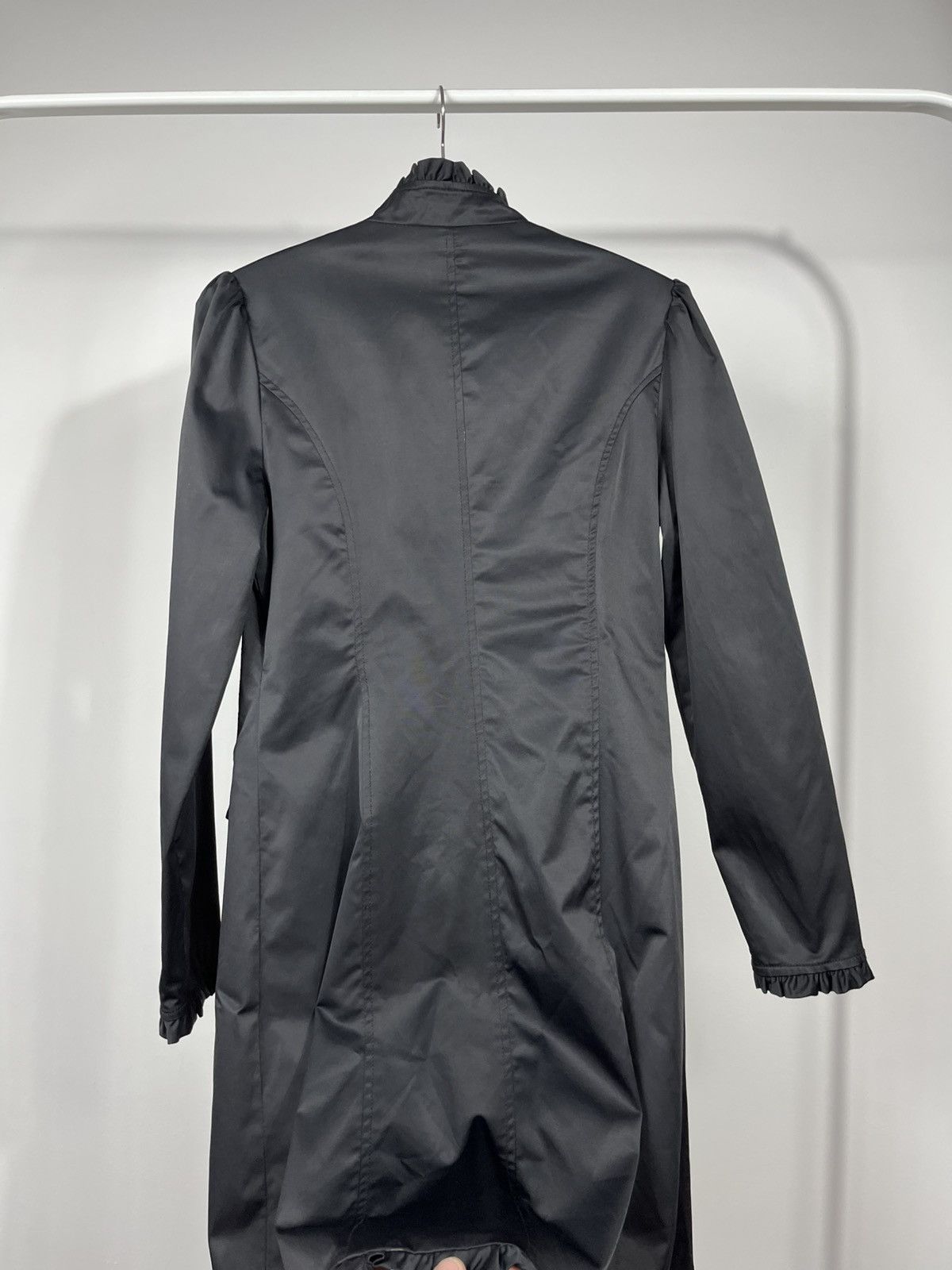 Dolce & Gabbana Dolce Gabbana D&G Black Ruffle Button Long Coat Jacket Women Size S / US 4 / IT 40 - 16 Thumbnail
