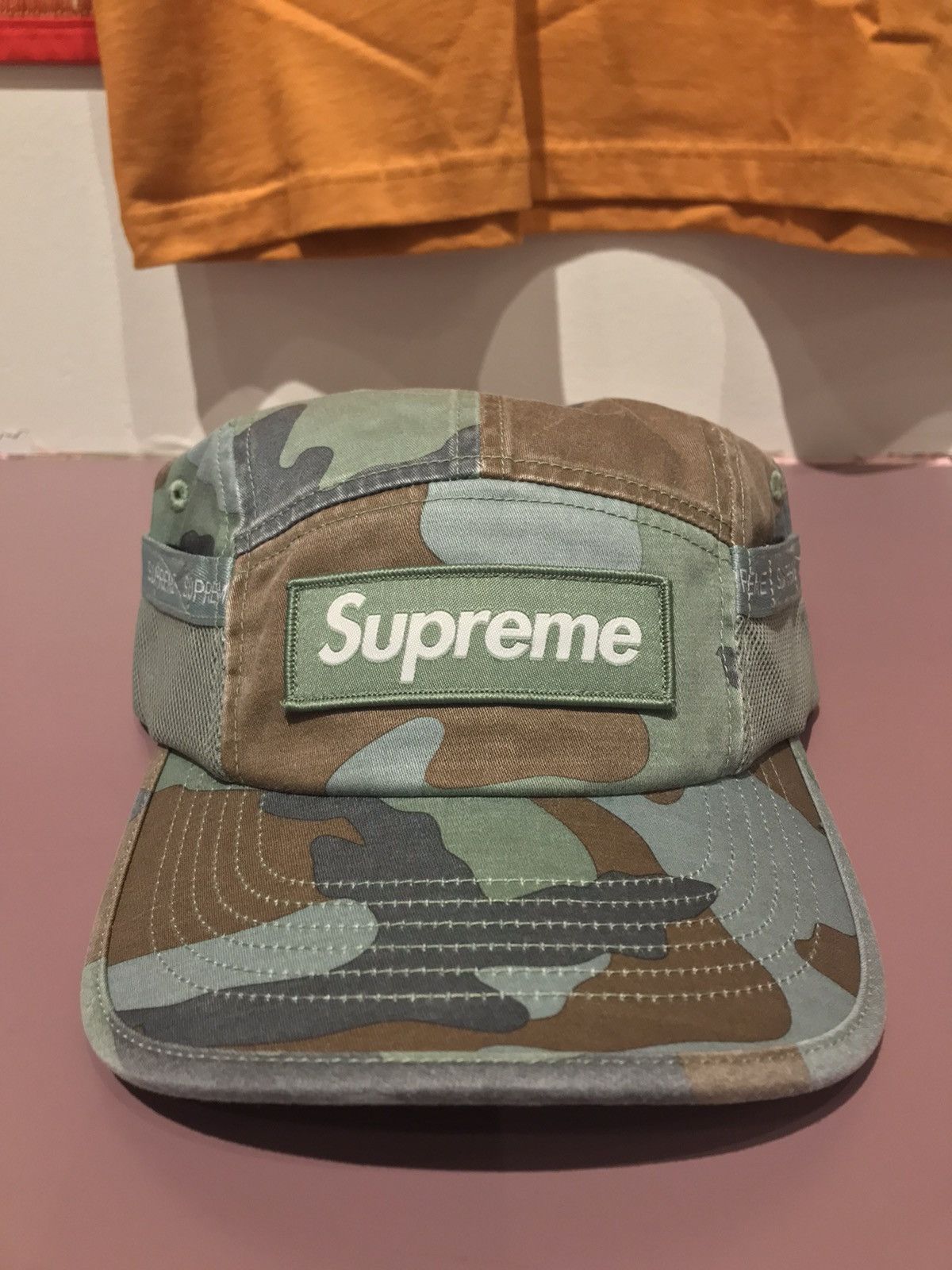 Supreme Reflective Mesh Green Camp Cap