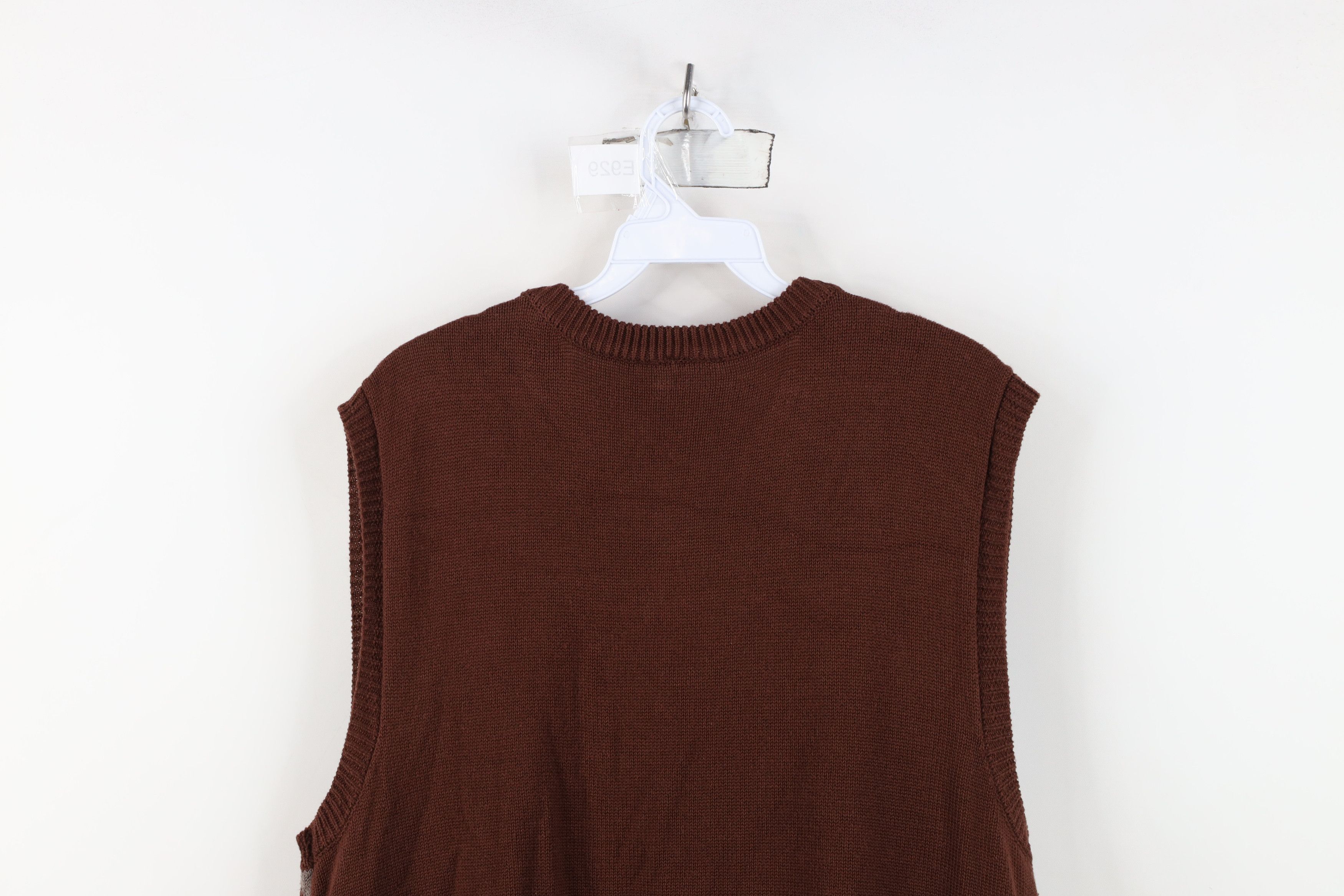 Vintage Vintage 90s Streetwear Diamond Knit V-Neck Sweater Vest Size US L / EU 52-54 / 3 - 11 Thumbnail
