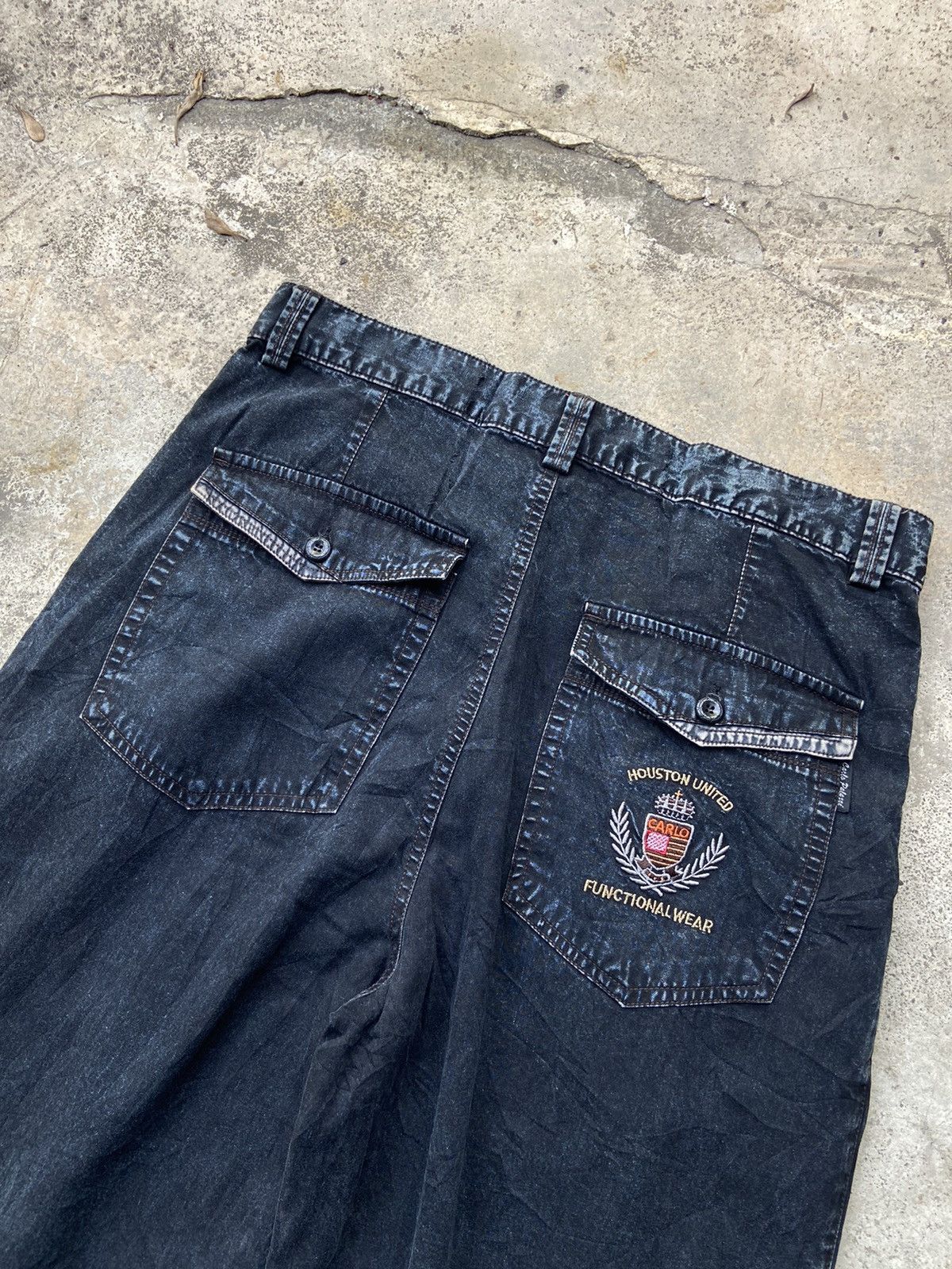 Carlo Palazzi Vintage 2000’s Houston Wear Faded Baggy Denim Pants Size US 34 / EU 50 - 5 Thumbnail