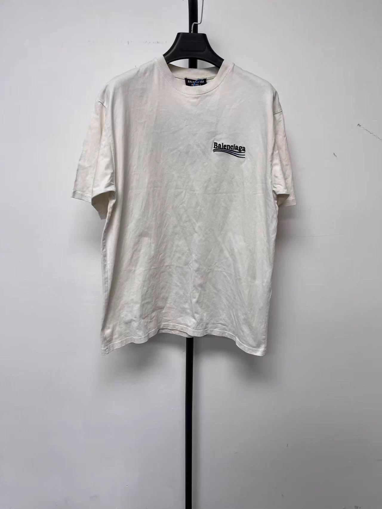 Balenciaga Balenciaga logo print crewneck SS Tee men's beige S Size US S / EU 44-46 / 1 - 1 Thumbnail