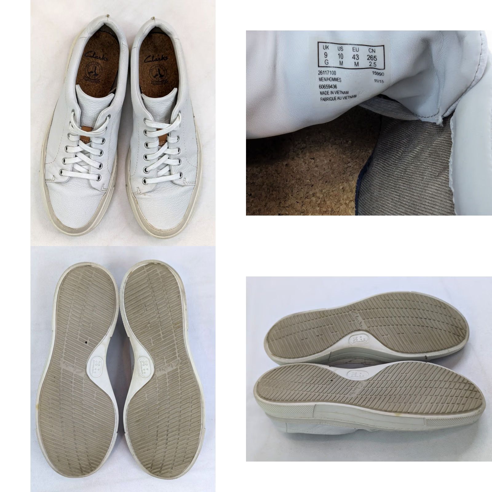 Clarks Clarks TOR England Leather Low Top Shoe Mens 10 White Ball of Lace Casual Boots Leather Upper & Insole Leather Size 10 M White Size US M / EU 48-50 / 2 - 8 Thumbnail