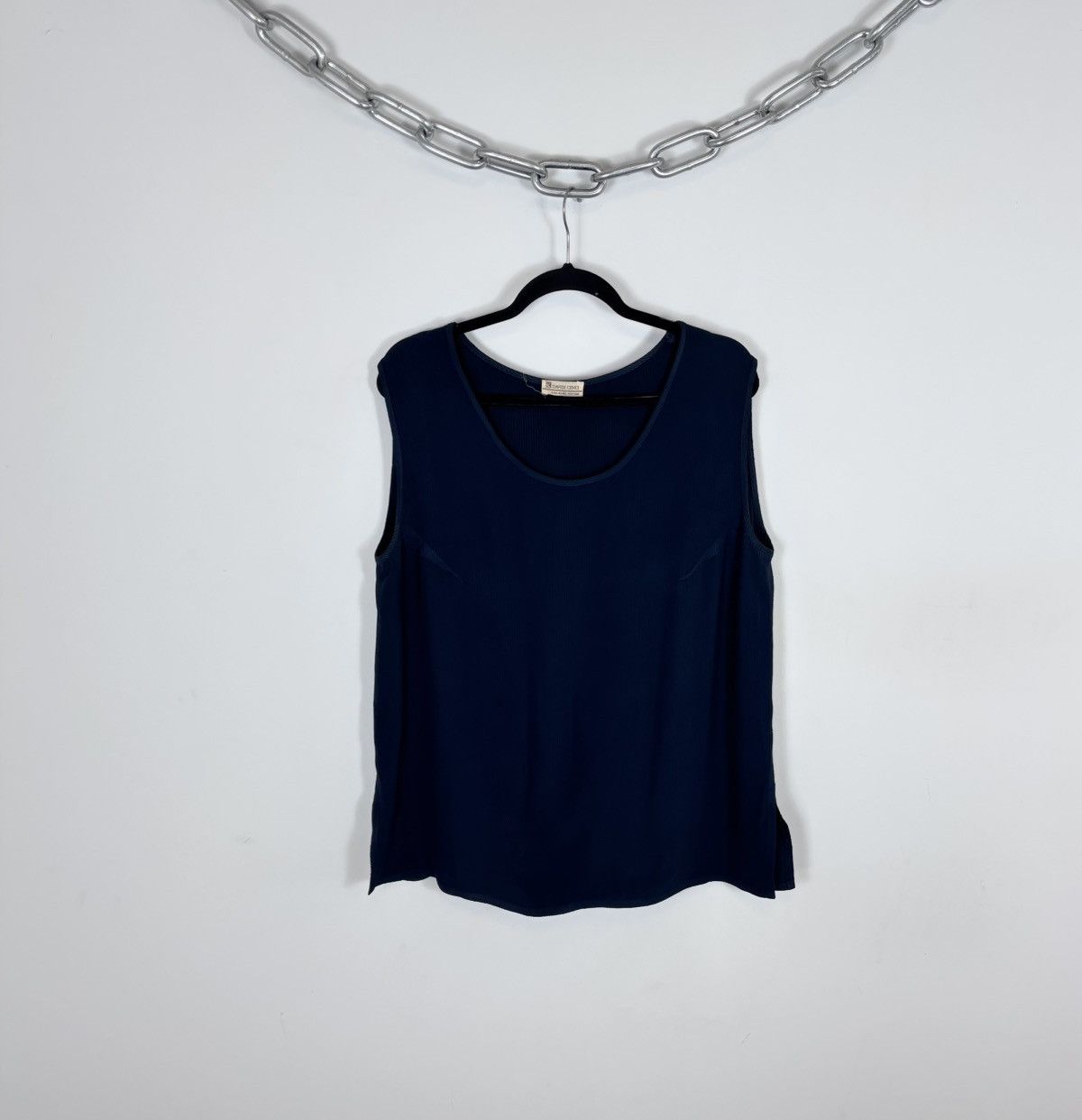 Davide Cenci Davide Cenci Vintage Women’s Navy Blue Tank Top Sleeveless Size L / US 10 / IT 46 - 1 Thumbnail