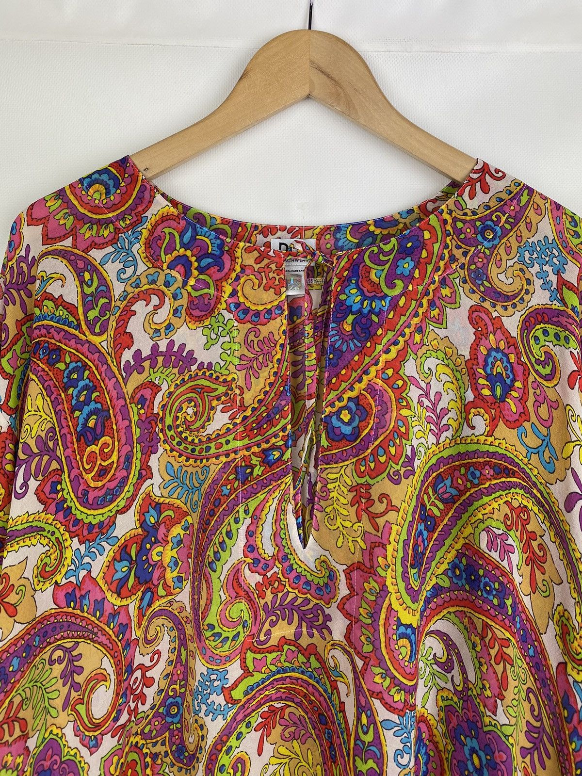 Dolce & Gabbana Dolce & Gabbana ladies Paisley patterned mesh tunic blouse Size M / US 6-8 / IT 42-44 - 4 Thumbnail