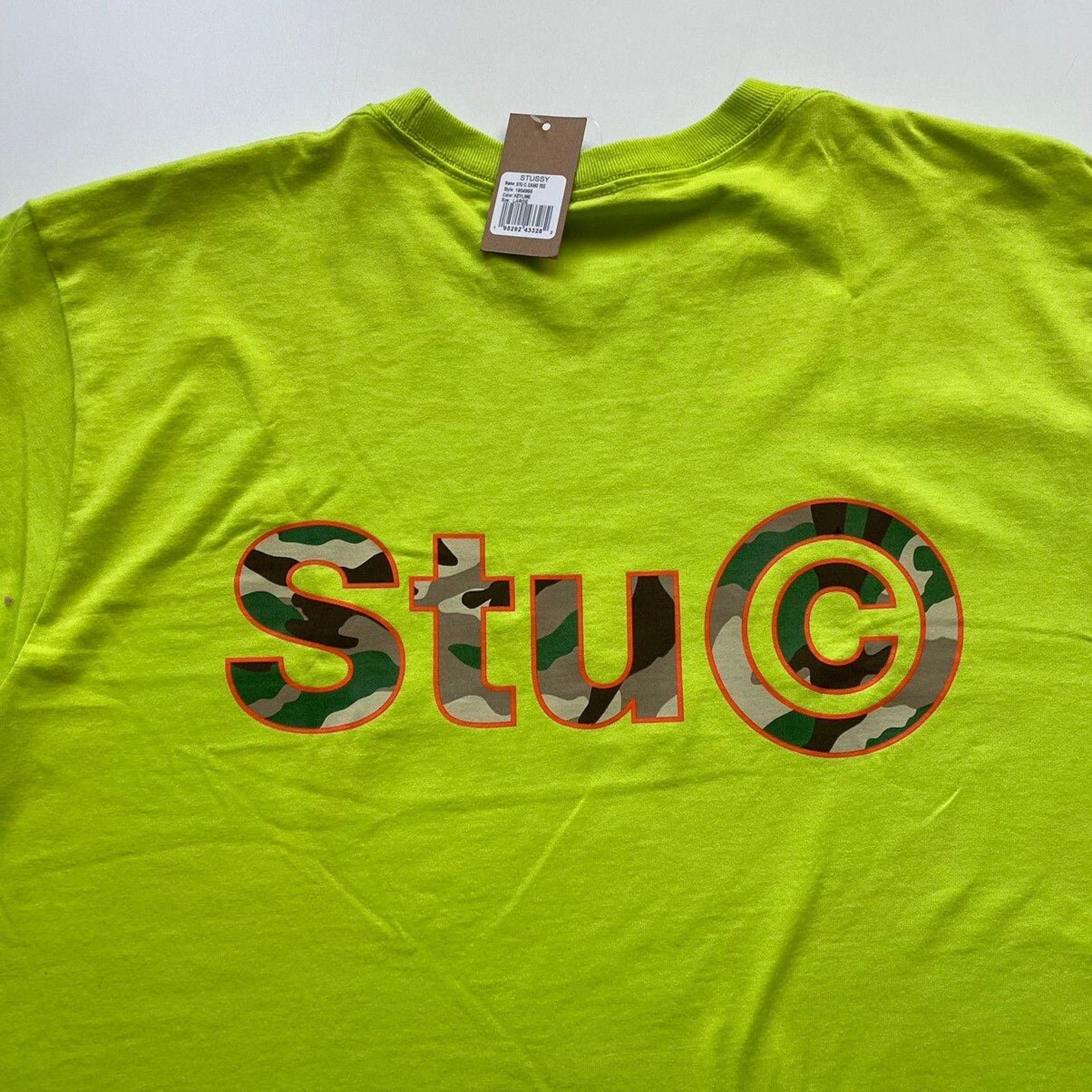 Stussy Stussy Stu C Camo Graphic T Shirt Men's Large KeyLime Rare Size US L / EU 52-54 / 3 - 4 Thumbnail
