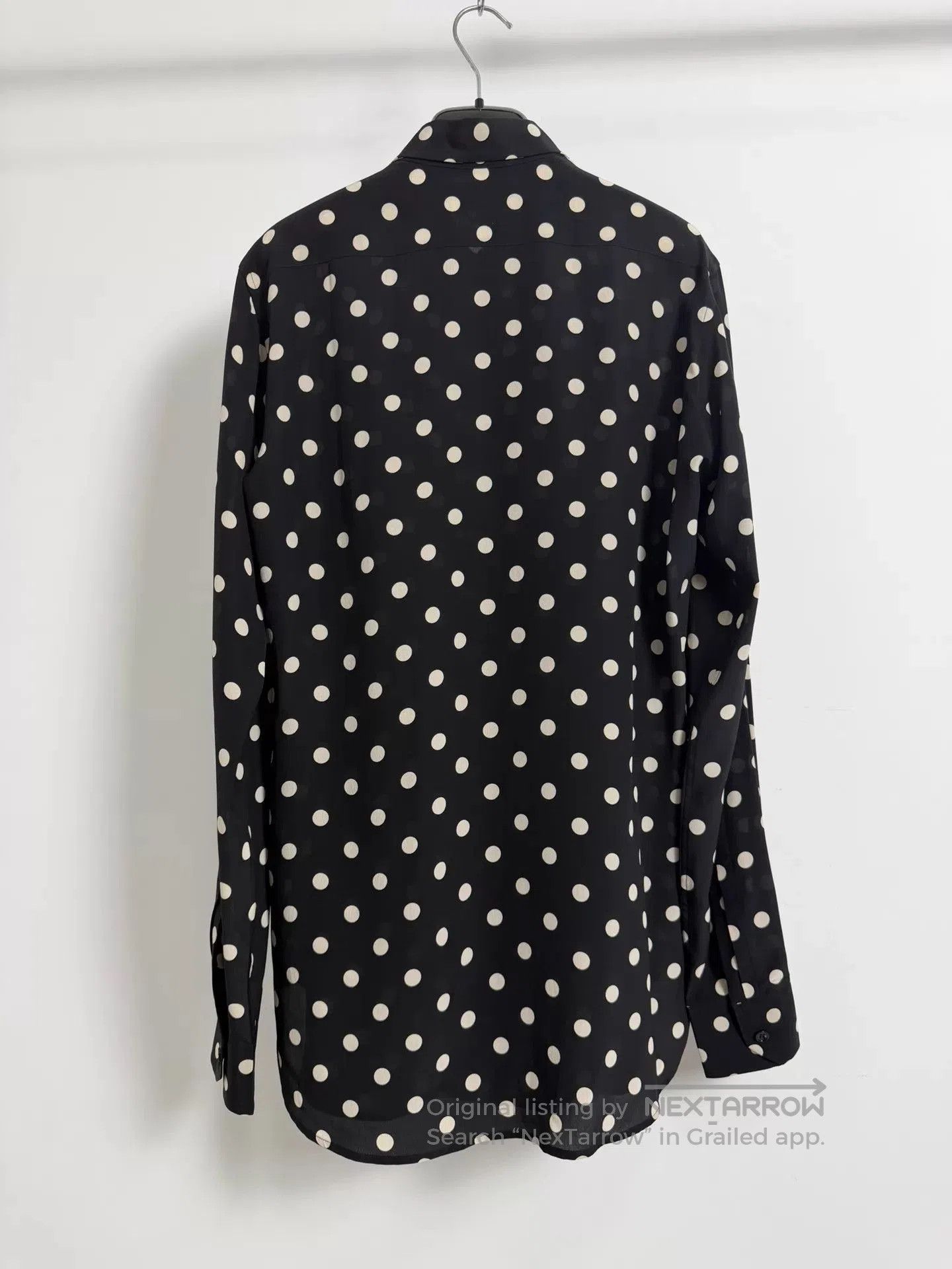 Saint Laurent Paris Black Polka Dot Long Sleeve Button. Size US M / EU 48-50 / 2 - 2 Thumbnail