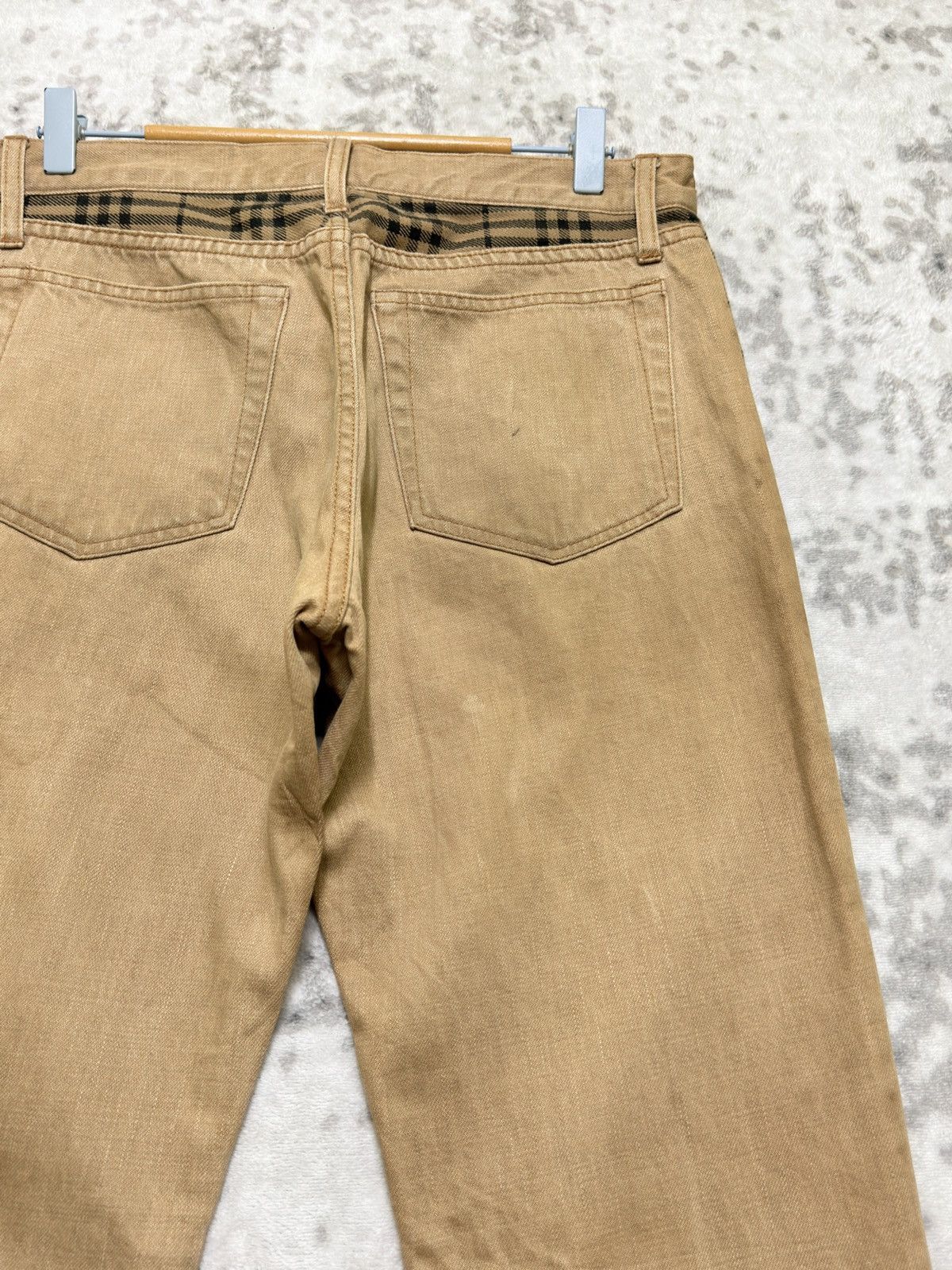 Burberry Burberry Blue Label Distressed Denim Nova Check Stripe Pants Size US 30 / EU 46 - 12 Thumbnail