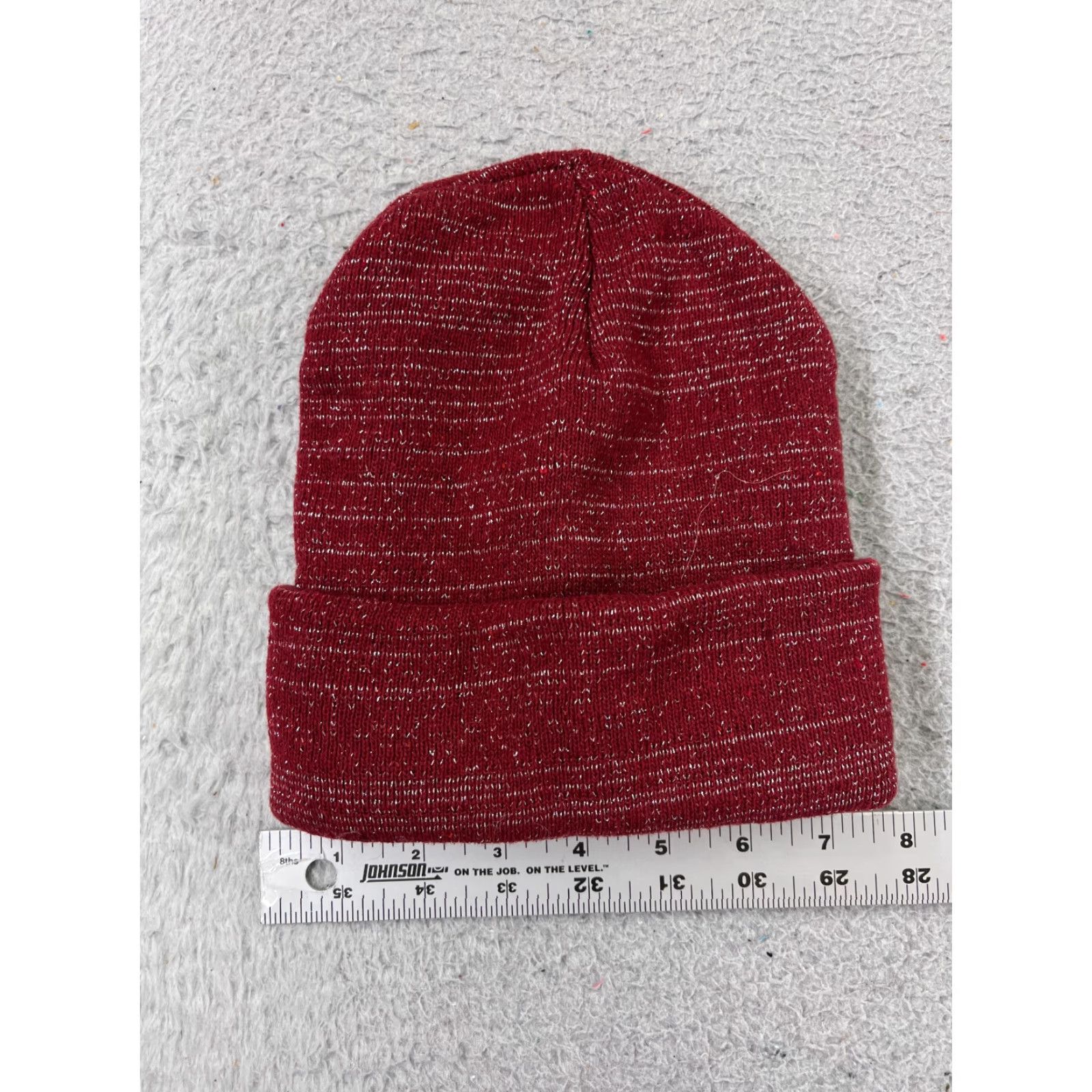 Vintage Family Dollar Hat Adult One Size Red Beanie Knit Sparkly Wool Poly Blend Lined Ski Unisex Adults Size ONE SIZE - 3 Thumbnail