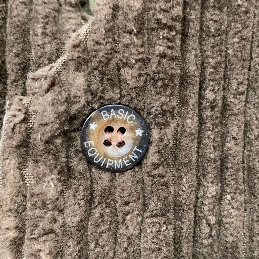 Vintage Vintage Basic Equipment Brown Corduroy Vneck Button Front Ve Size US L / EU 52-54 / 3 - 7 Thumbnail
