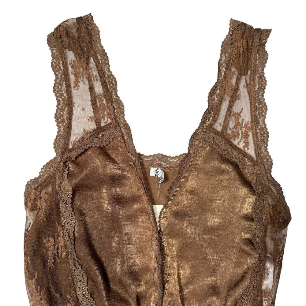 Free People NWT New Free People Tell Me More Toffee Brown Bodysuit Size Size M / US 6-8 / IT 42-44 - 5 Thumbnail