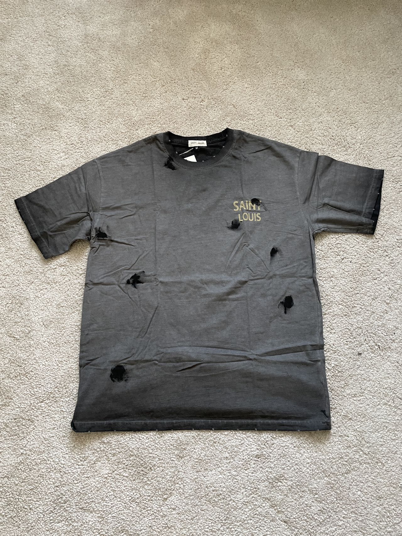 image of Sssaint Louis Ink Splash T-Shirt in Black, Men's (Size Medium)