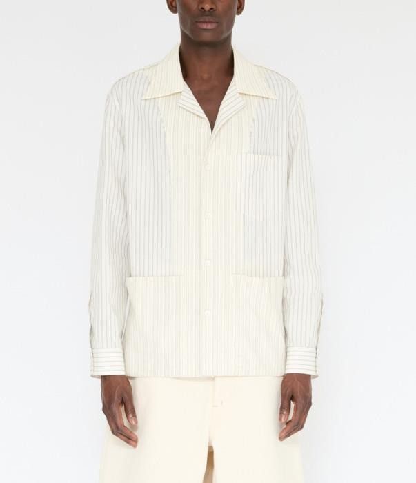Maison Margiela o1bcso1str0426 Striped Cuban Collar Long-sleeve Shirt Size US S / EU 44-46 / 1 - 1 Thumbnail