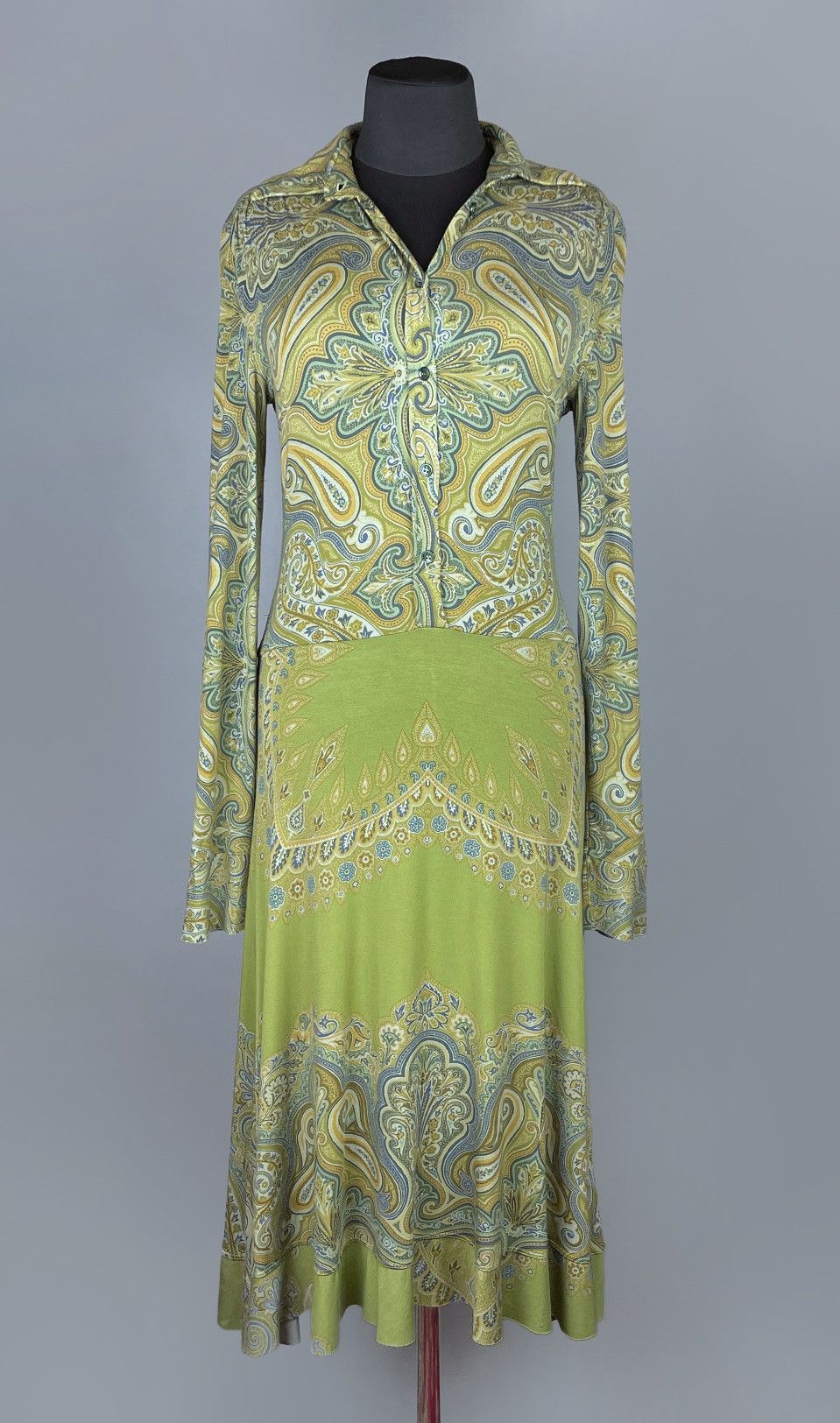 Etro Women's ETRO Milano Paisley Viscose Long LS Dress Size 42 Size M / US 6-8 / IT 42-44 - 5 Thumbnail