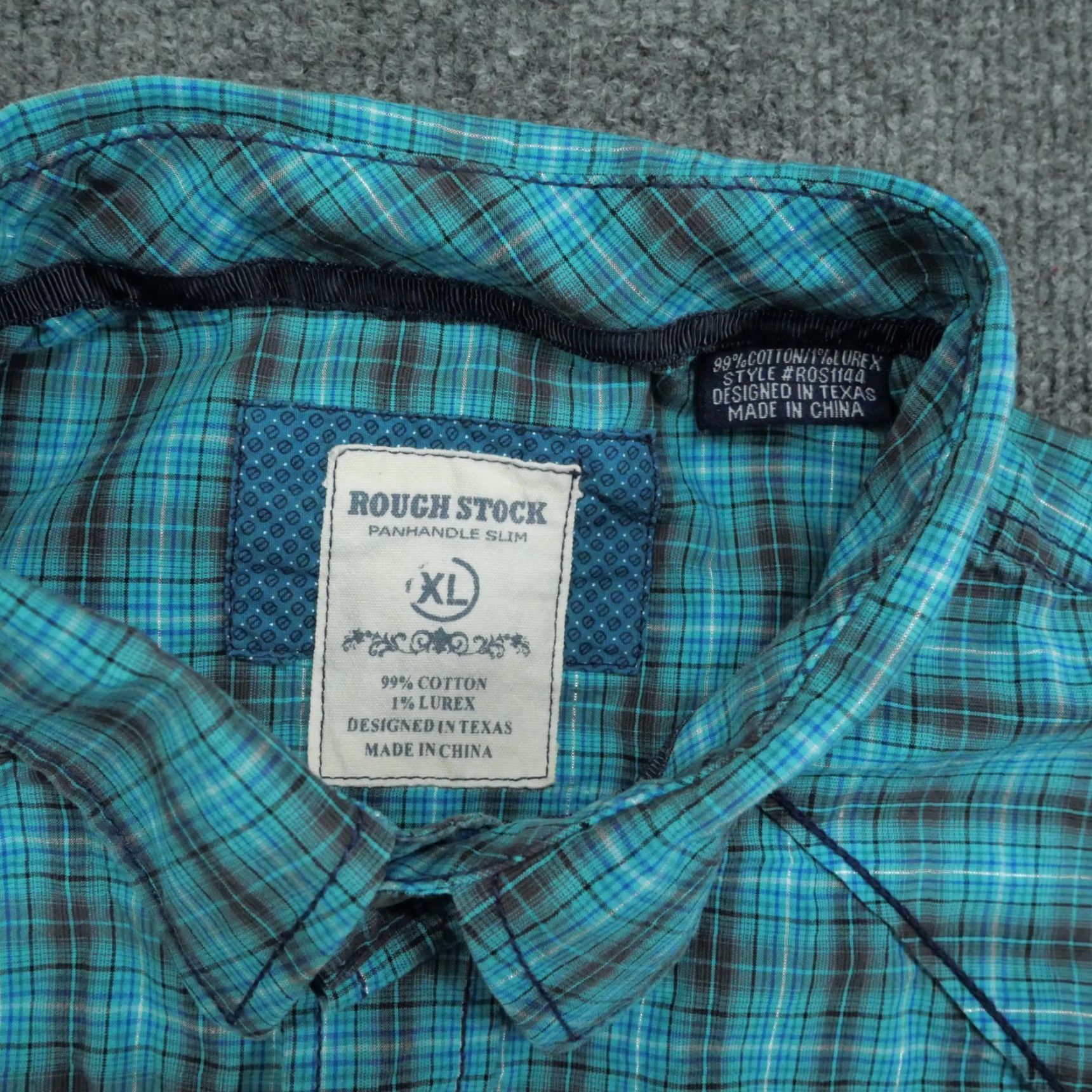 Vintage Panhandle Slim Shirt Mens XL Blue Plaid Pearl Snap Western Country Shirt Size US XL / EU 56 / 4 - 3 Thumbnail