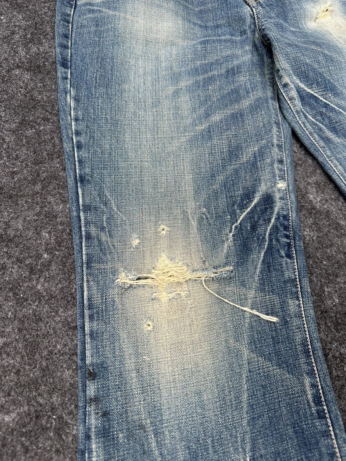 Warehouse 🔥 Vintage Spell Bound Japan Flare Distressed Denim D26 Size US 34 / EU 50 - 10 Thumbnail