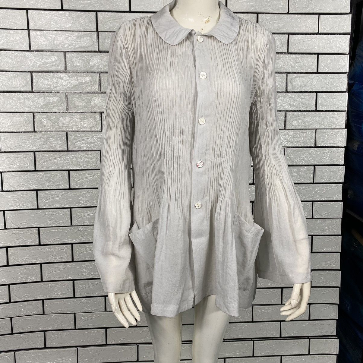 Comme des Garcons 🔥VINTAGE TRICOT COMME DES GARCONS PLEATED BUTTON BLOUSE Size M / US 6-8 / IT 42-44 - 2 Thumbnail