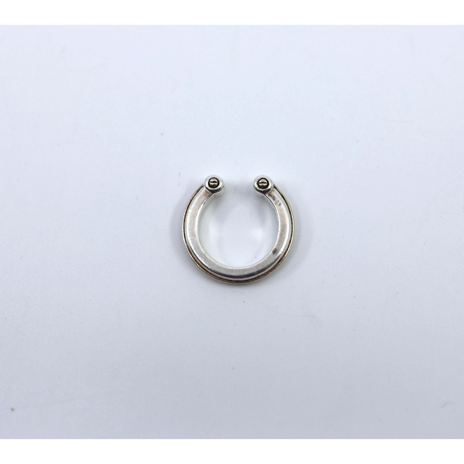 Bottega Veneta Bottega Veneta Sterling Silver 14k Gold Open Band Ring 6.5 Size ONE SIZE - 1 Thumbnail