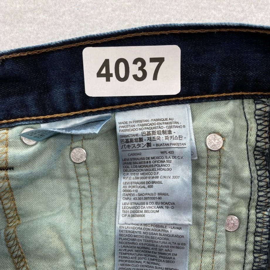 Levi's Levi's 511 Mens 32x32 Slim Fit Blue Dark Wash Denim Jeans 100% Cotton Raw Hem Vintage No Size US 33 - 5 Thumbnail