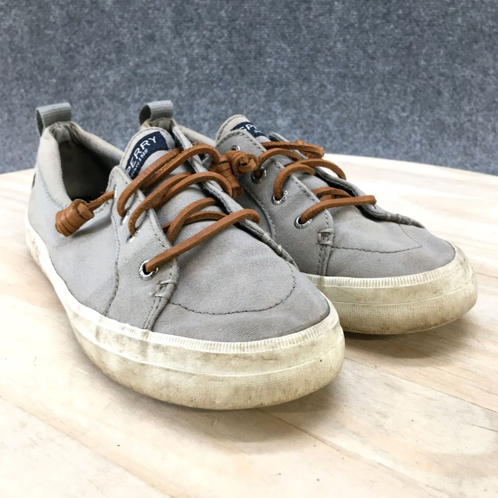 Sperry Sperry Crest Vibe Sneakers Grey Canvas Lace Up Low Top Womens 6 Shoes Casual Comfortable Breathable Flat Heel 0.5in Walking Size M / US 6-8 / IT 42-44 - 3 Thumbnail