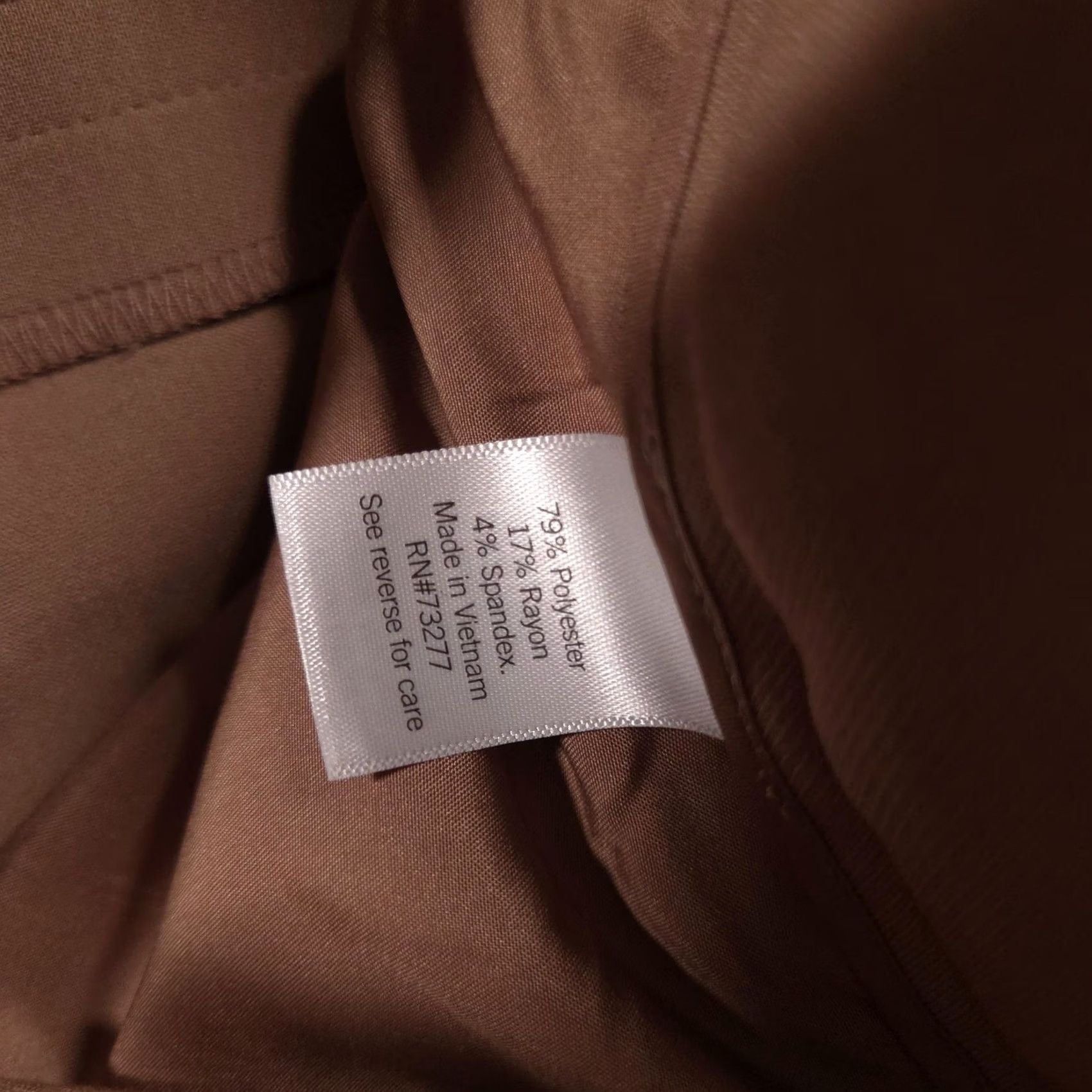 Nine West Nine West Pants Womens 14 Tan Straight Leg Dress Trousers Slacks Stretch Work Size 36" / US 14 / IT 50 - 6 Thumbnail