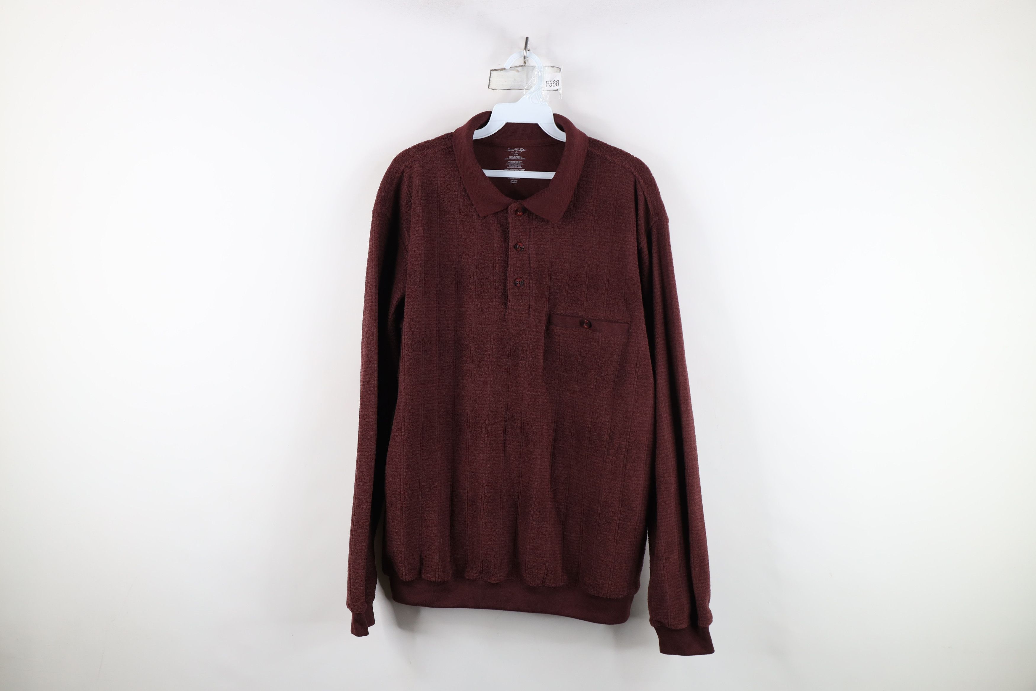 Vintage Vintage 90s Y2K Streetwear Ribbed Fleece Collared Sweatshirt Size US L / EU 52-54 / 3 - 1 Thumbnail
