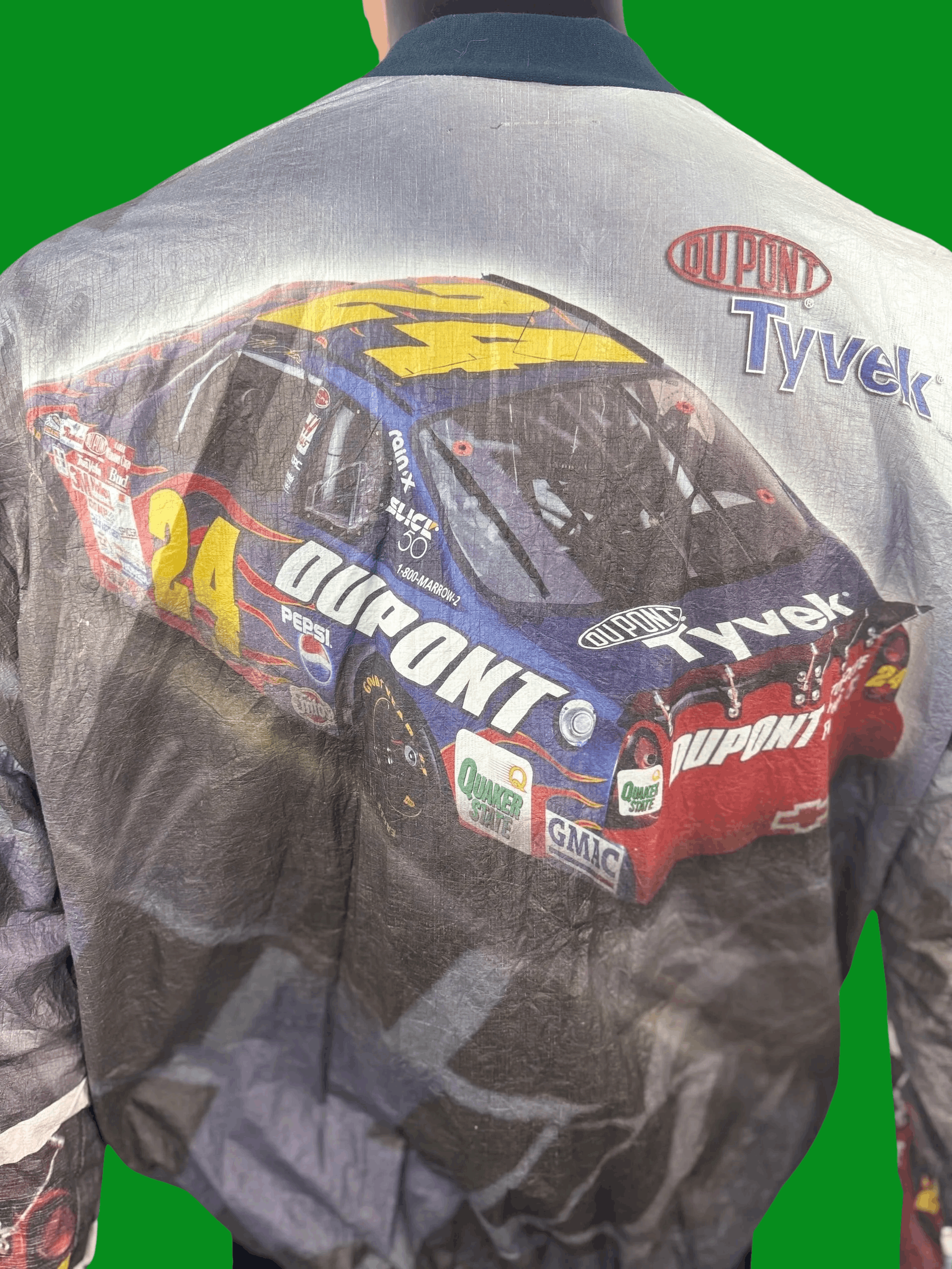 NASCAR VTG 90s Jeff Gordon DuPont NASCAR Tyvek by Leslie Jordan 24 Size US XL / EU 56 / 4 - 8 Thumbnail