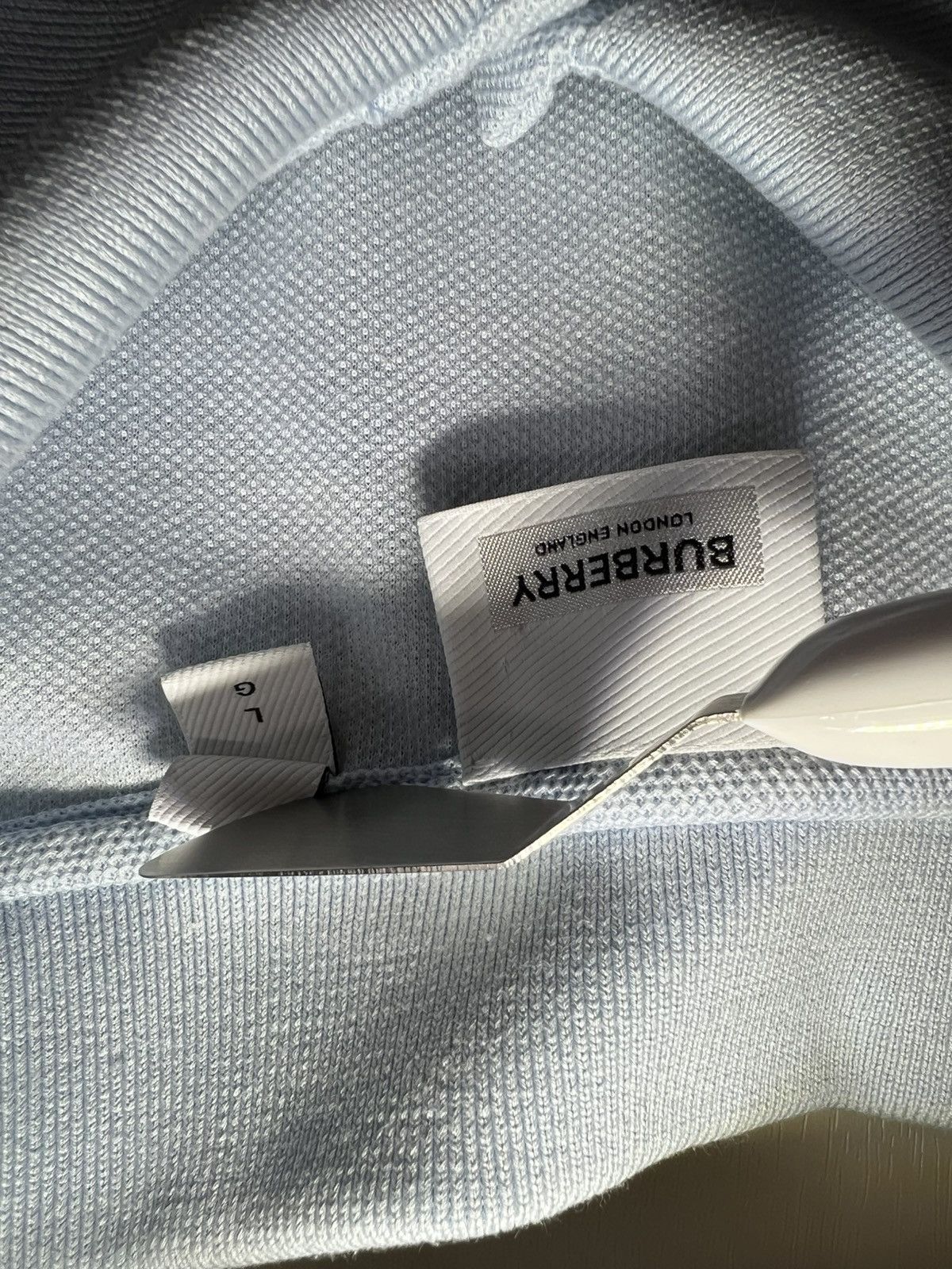 Burberry Authentic Burberry Men's Logo Tape Pique' Polo Shirt Size L Size US L / EU 52-54 / 3 - 7 Thumbnail