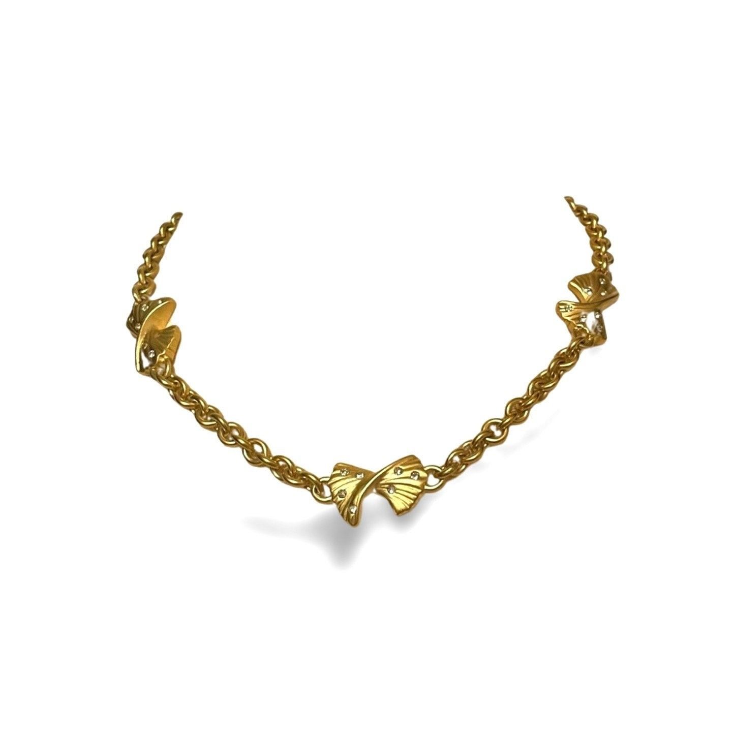 Nina Ricci Vintage Nina Ricci golden chain necklace with ribbon bow and Size ONE SIZE - 1 Thumbnail