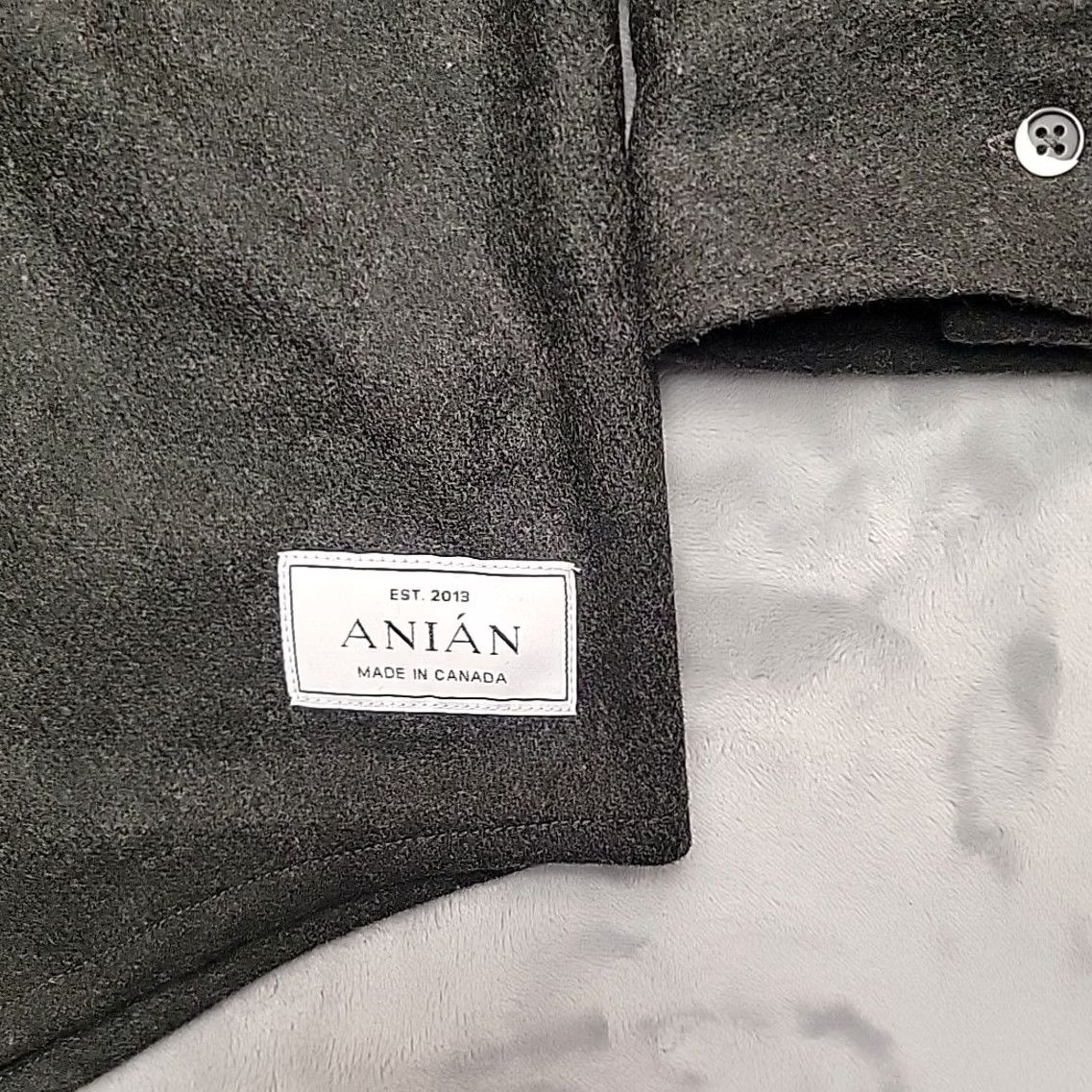 Olive VINTAGE Anian Shirt Womens 2XL Olive Wool Melton Made in Canada Button-Up Long Sleeve Size XXL / US 16-18 / IT 52-54 - 2 Thumbnail