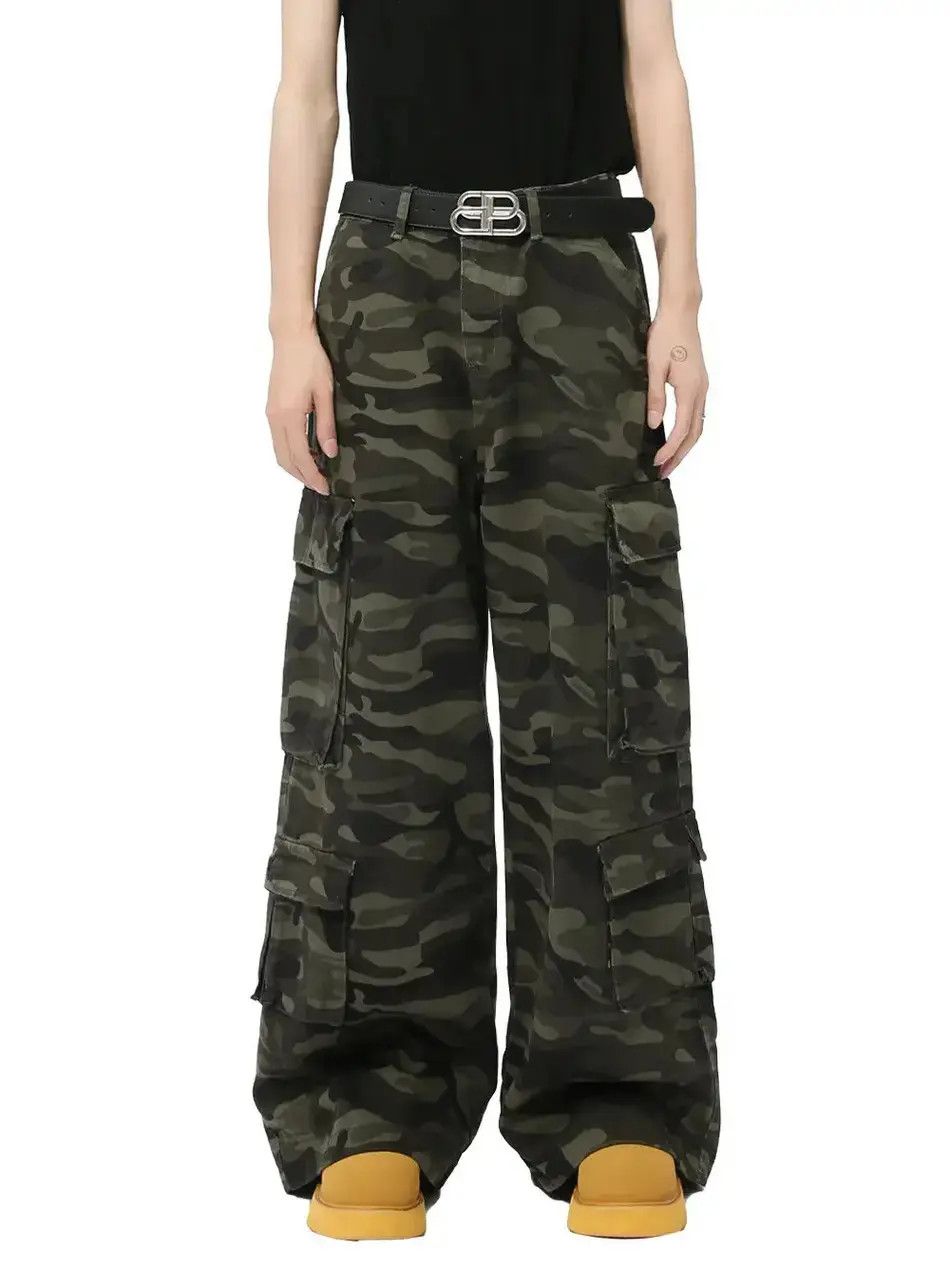 Japanese Brand Retro camouflage straight pocket jeans Size US 32 / EU 48 - 6 Thumbnail