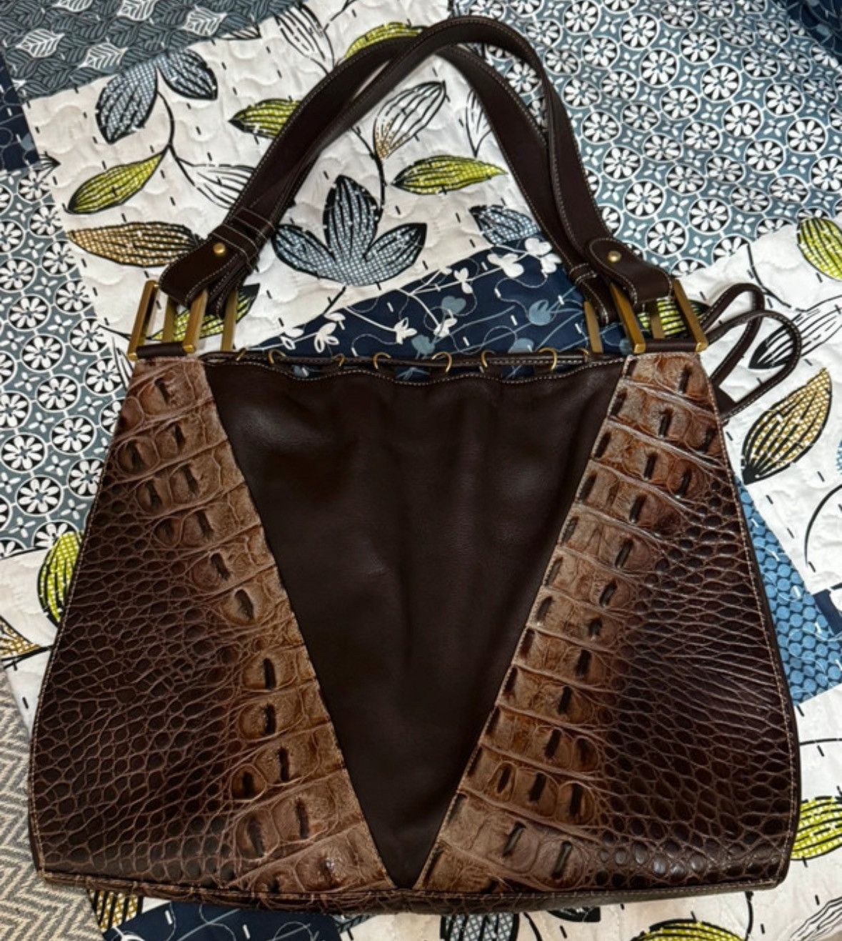 Other Vintage brown crocodile leather hobo bag Size ONE SIZE - 8 Thumbnail
