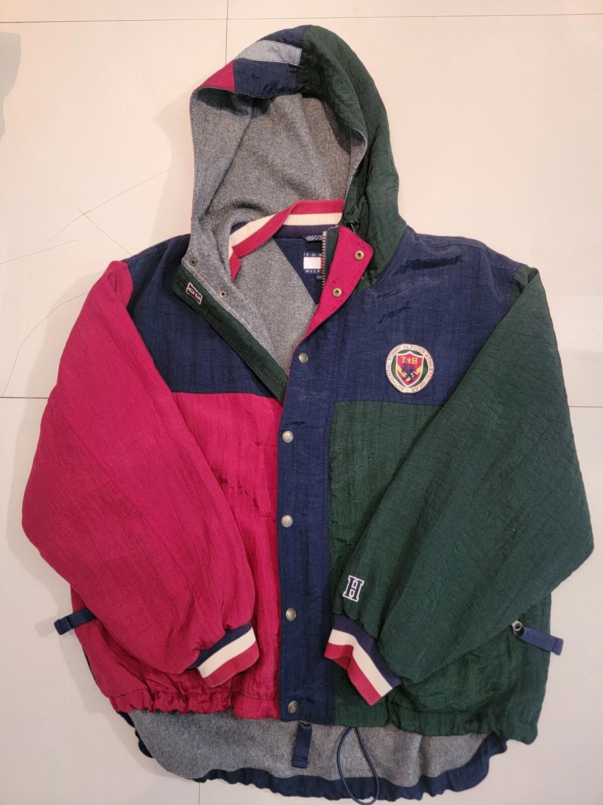 Tommy Hilfiger Vintage TOMMY HILFIGER Athletic Hooded Fleece Lined Jacket M Size US M / EU 48-50 / 2 - 1 Thumbnail
