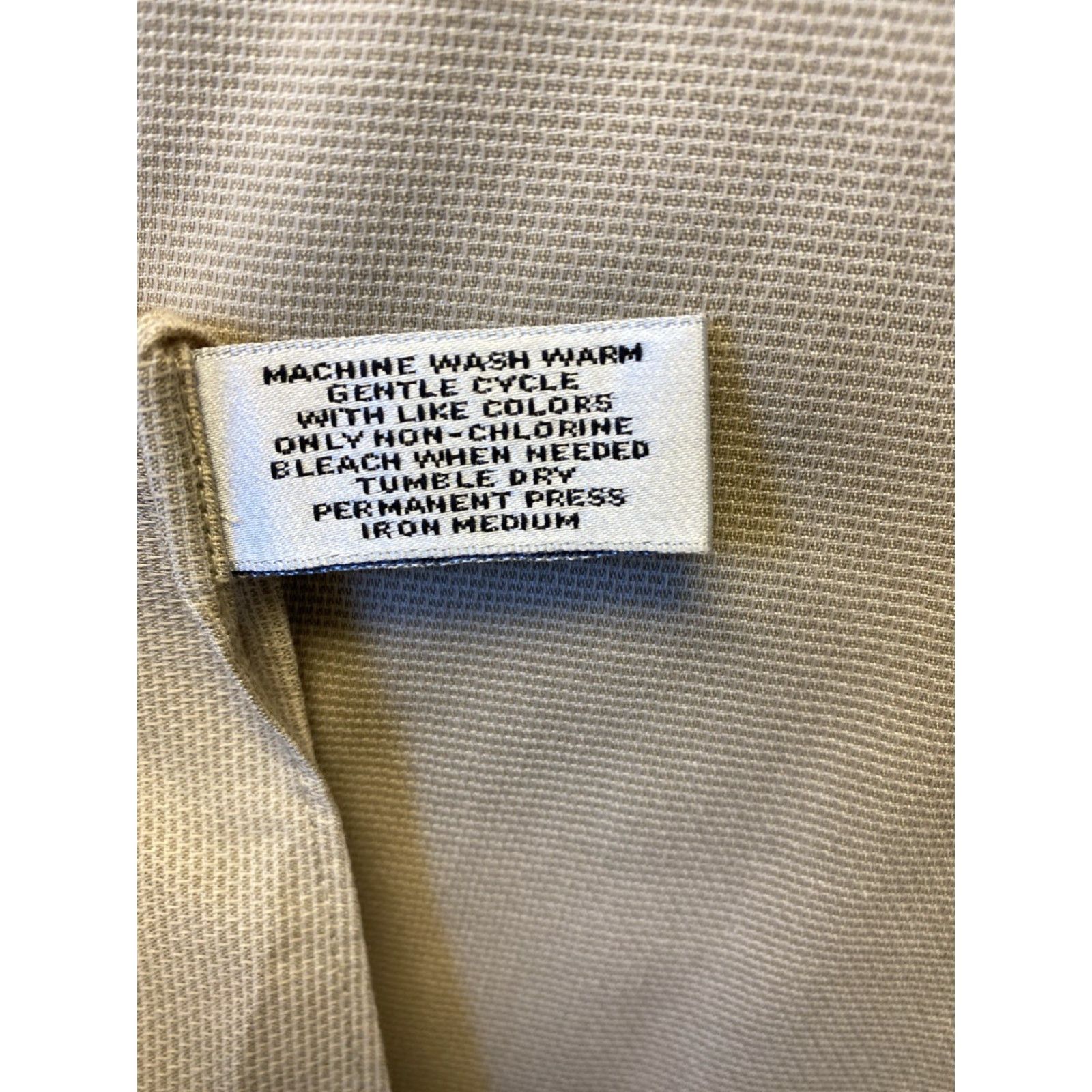 Geoffrey Beene Geoffrey Beene Men's Dress Shirt 18.5/36 Wrinkle Free Tan Button Up Formal Fitted Size 48R - 7 Thumbnail