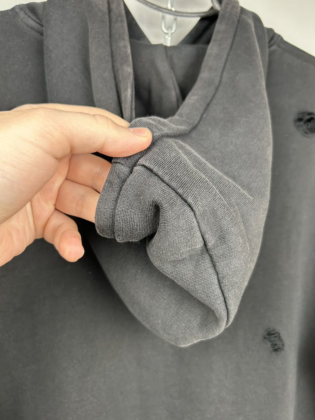Designer × Sandro Modern Sandro Black Blank Thrashed Hoodie Size US M / EU 48-50 / 2 - 18 Thumbnail