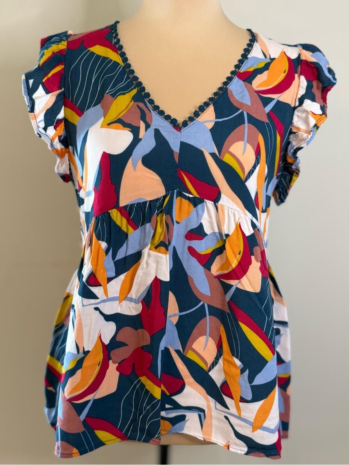 Other Emily Wonder boho baby doll top colorful abstract SZ SM Size S / US 4 / IT 40 - 1 Thumbnail