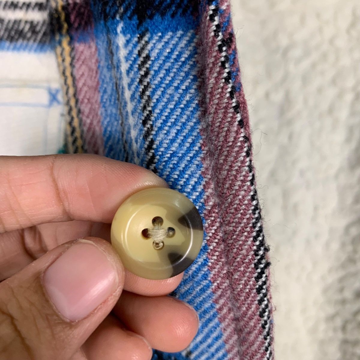 Flannel CALAJA Checked Plaid Tartan Sherpa Heavy Flannel #0333-C15 Size US XL / EU 56 / 4 - 16 Thumbnail