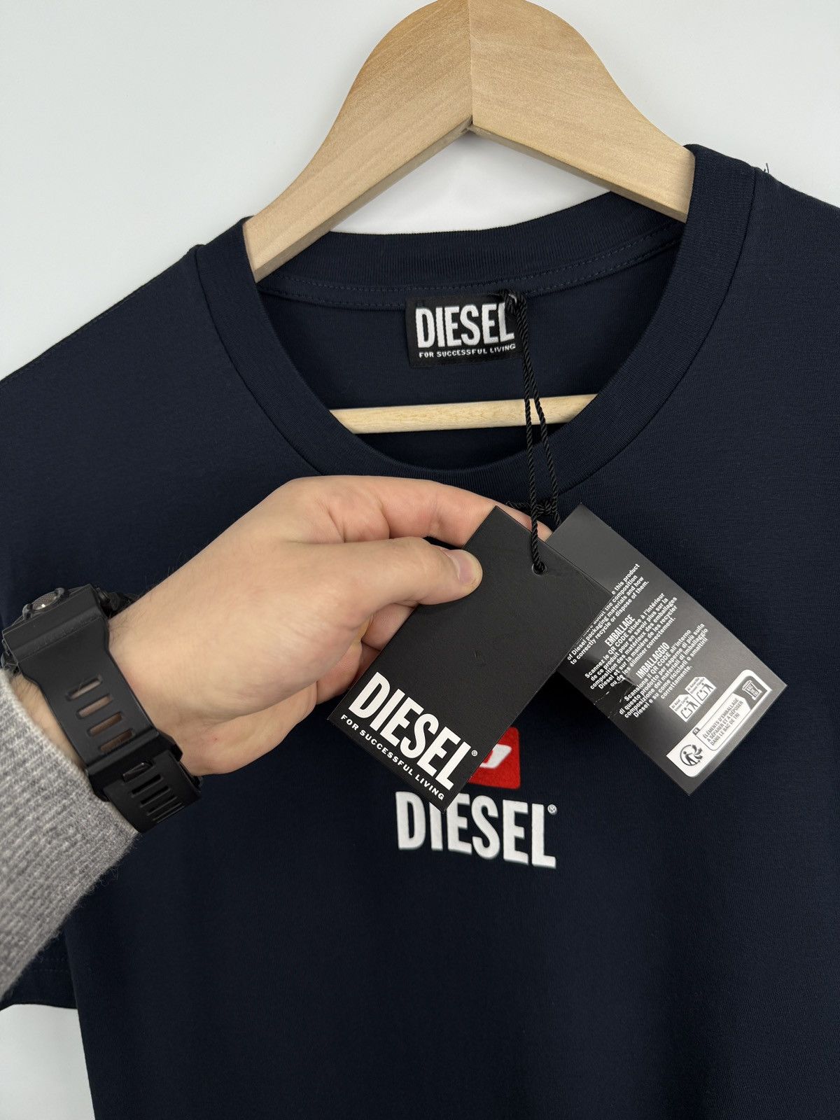 Diesel 🇺🇸❗️NEW Diesel Velour Logo For Successful Living Classic Tee Size US XL / EU 56 / 4 - 5 Thumbnail