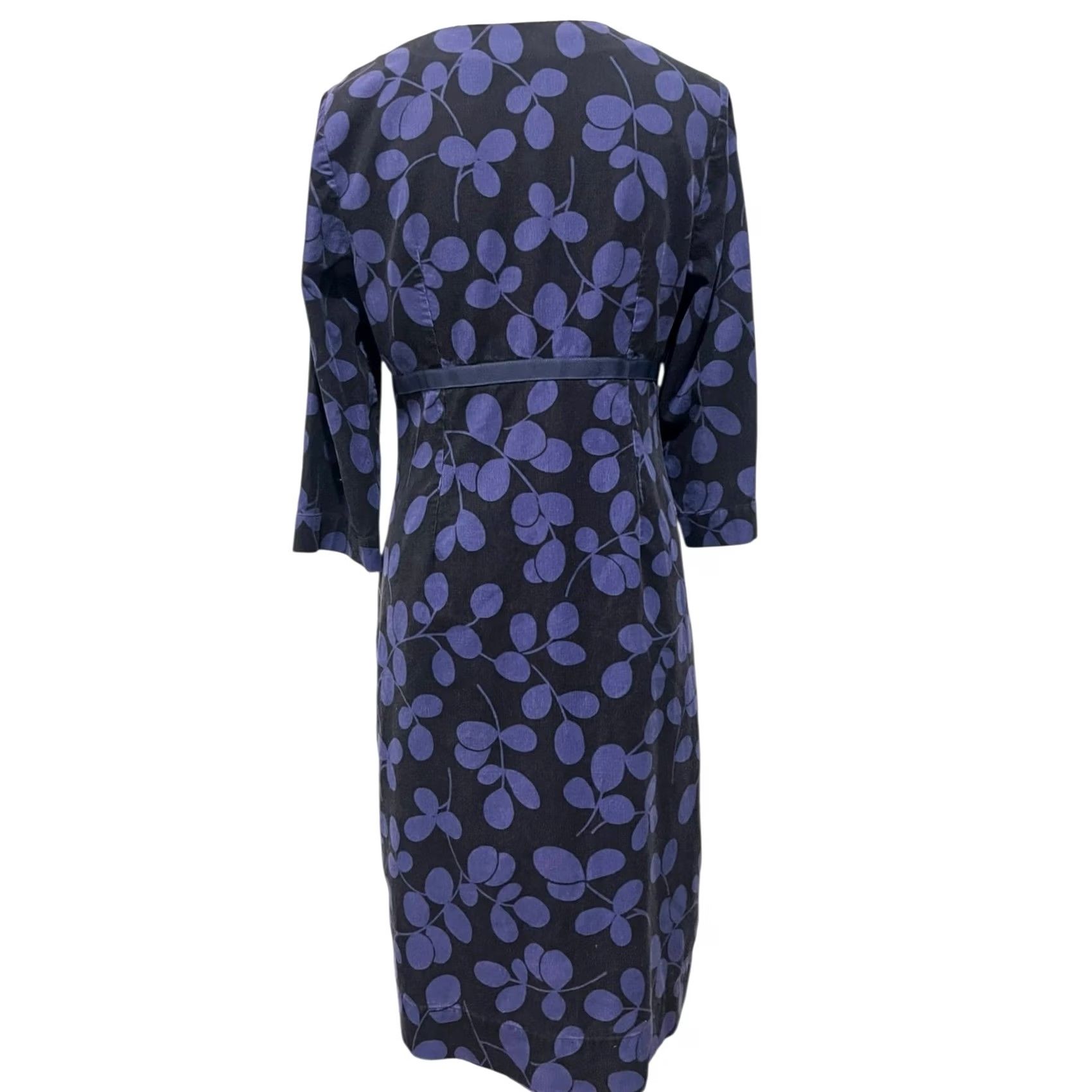 Boden Boden Corduroy Dress Purple Black Empire Waist Scoop Neck 3/4 Sleeve Women’s 8L Size Regular Knee Length Satin? Size M / US 6-8 / IT 42-44 - 6 Thumbnail