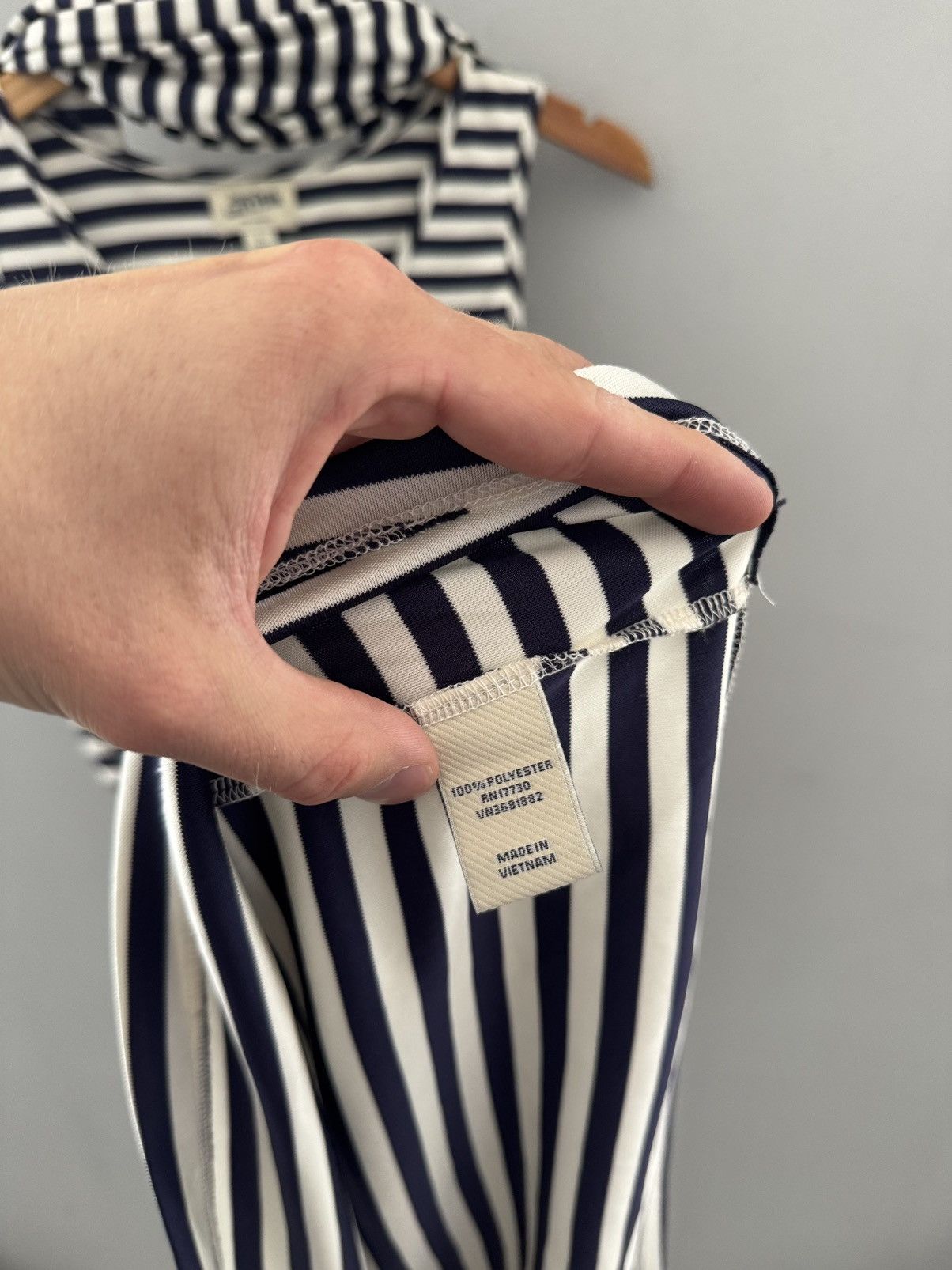 Jean Paul Gaultier Jean Paul Gaultier for Target Draped Navy Striped Dress Size L / US 10 / IT 46 - 4 Thumbnail