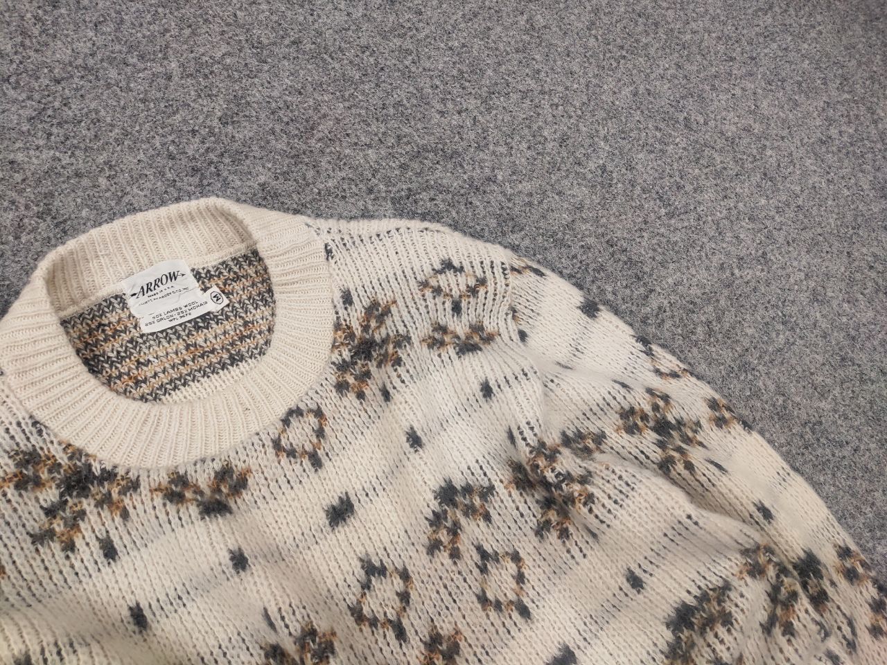 Arrow Arrow Vintage 70's Wool blend Pattern Knit Sweater USA Made Size US S / EU 44-46 / 1 - 7 Thumbnail