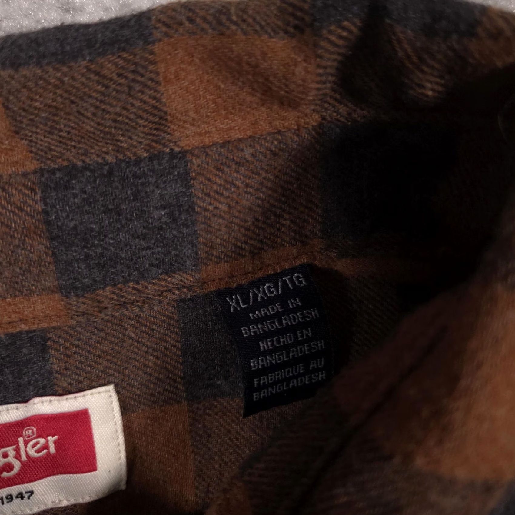 Wrangler Wrangler Shirt Mens XL Brown Plaid Flannel Button Front Long Sleeve Casual Size US XL / EU 56 / 4 - 6 Thumbnail