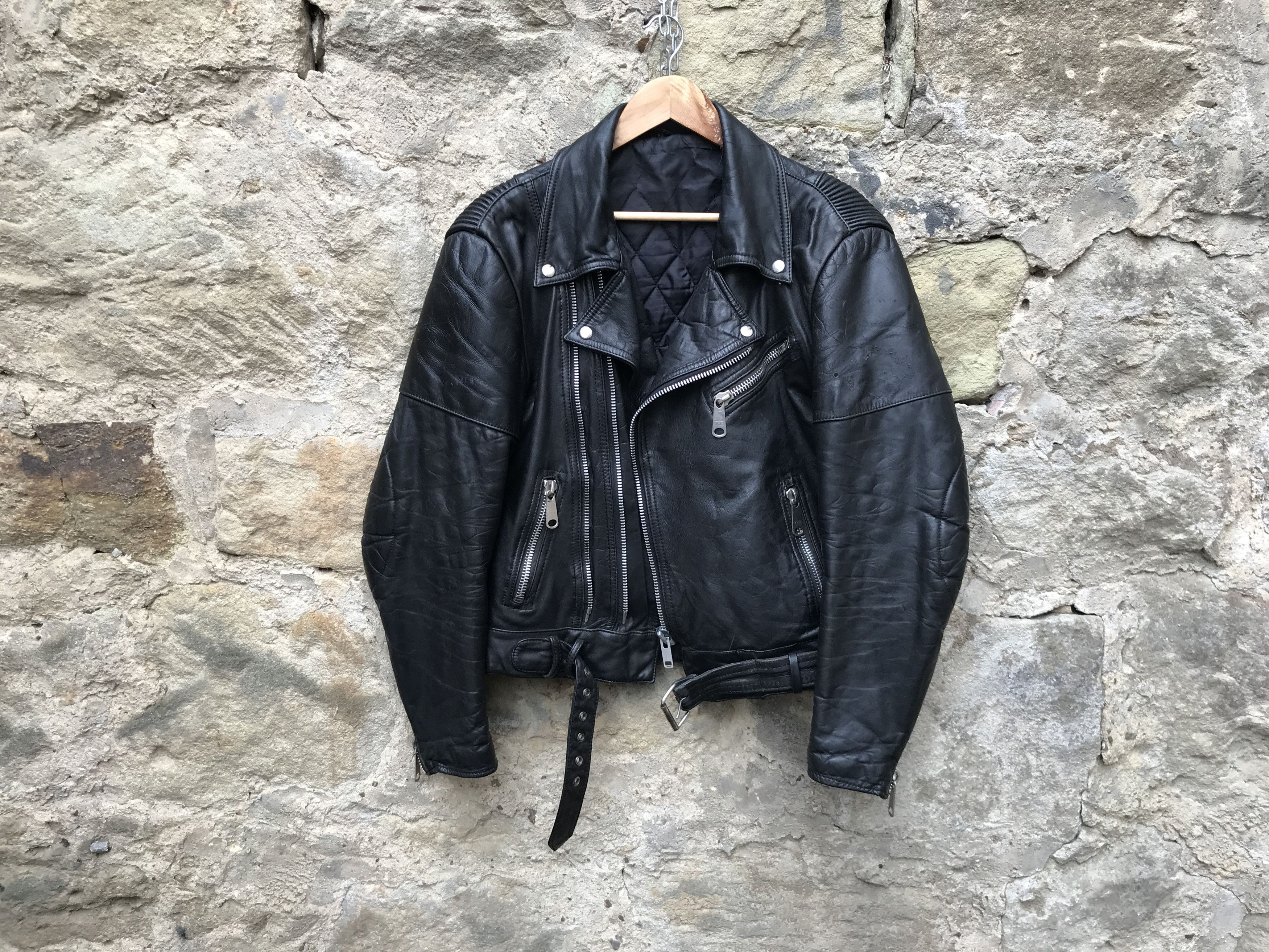 Vintage Rare Vintage 70s Sporty fit Twin Track Leather Biker Jacket Size US L / EU 52-54 / 3 - 2 Thumbnail