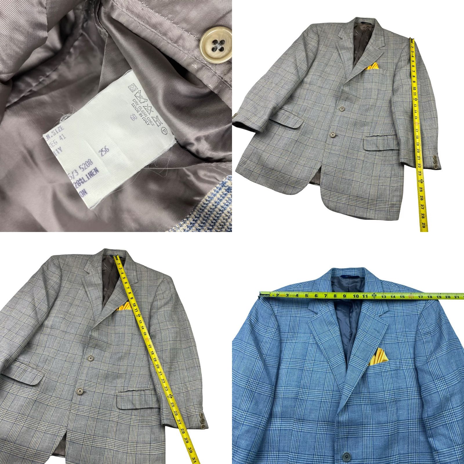 Brooks Brothers Brooks Brothers Men's Wool/Silk/Linen Blazer Blue/Gray Houndstooth Italy 41S Size 42R - 8 Thumbnail