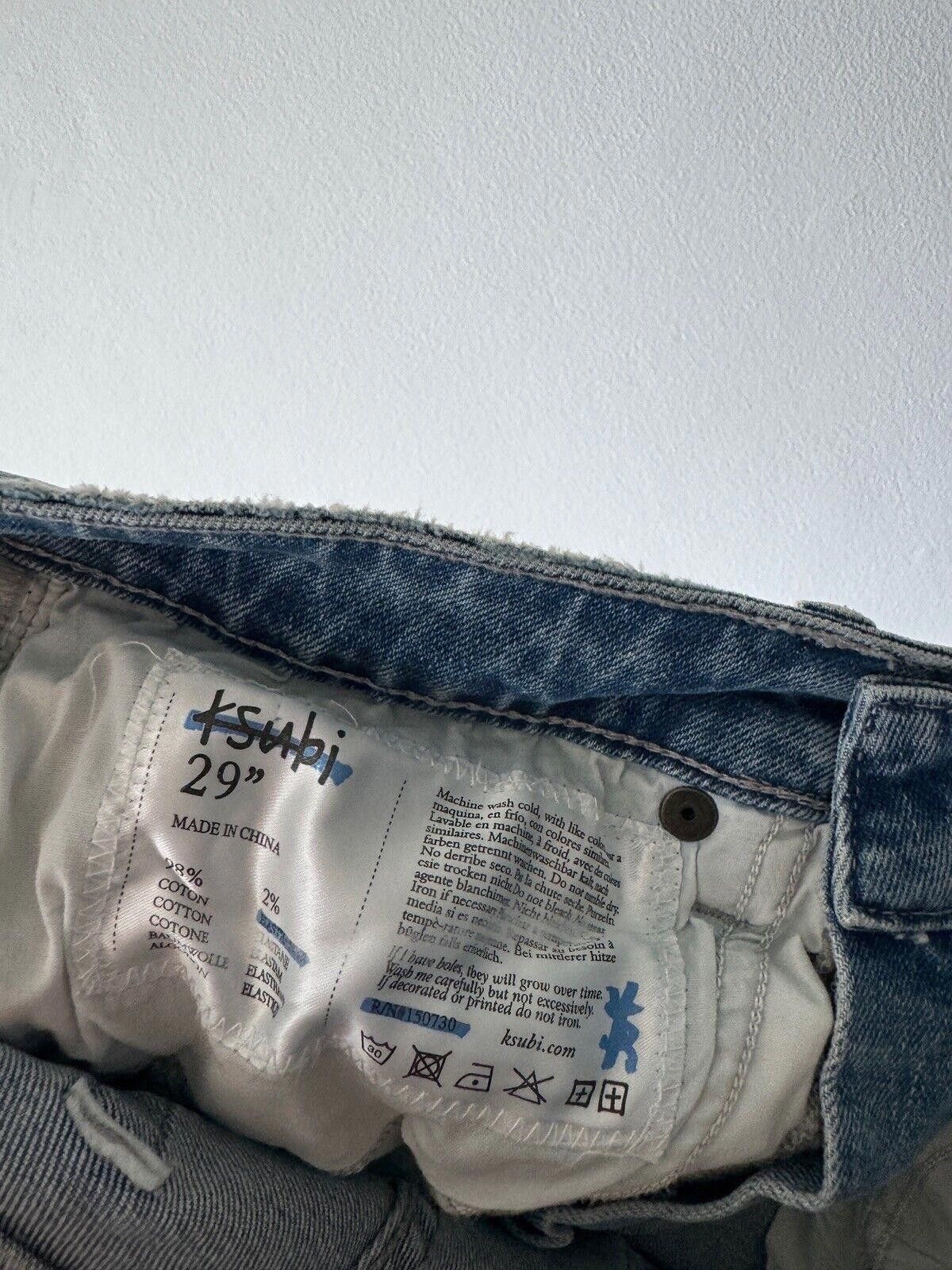 Ksubi new Ksubi mens denim jean chitch 29 slim punk blue trashed Size US 29 - 8 Thumbnail