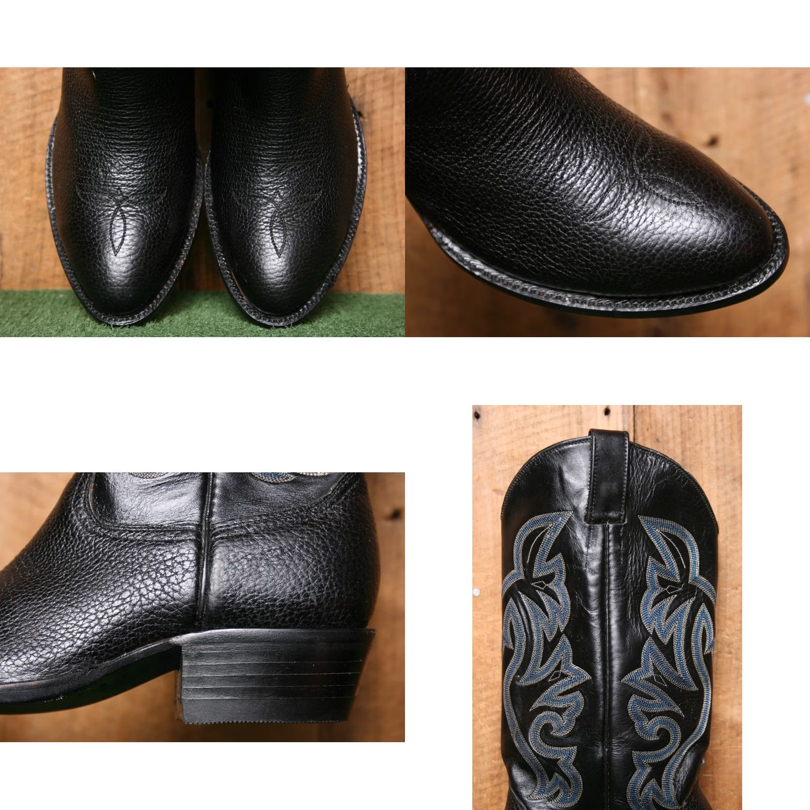 Vintage VINTAGE Cowtown Western Boots Leather Black EE Mens 7.5 SZ 7.5 Re-Soled Cowboy Boots US Made Cowboys Size US 8 / EU 41 - 8 Thumbnail