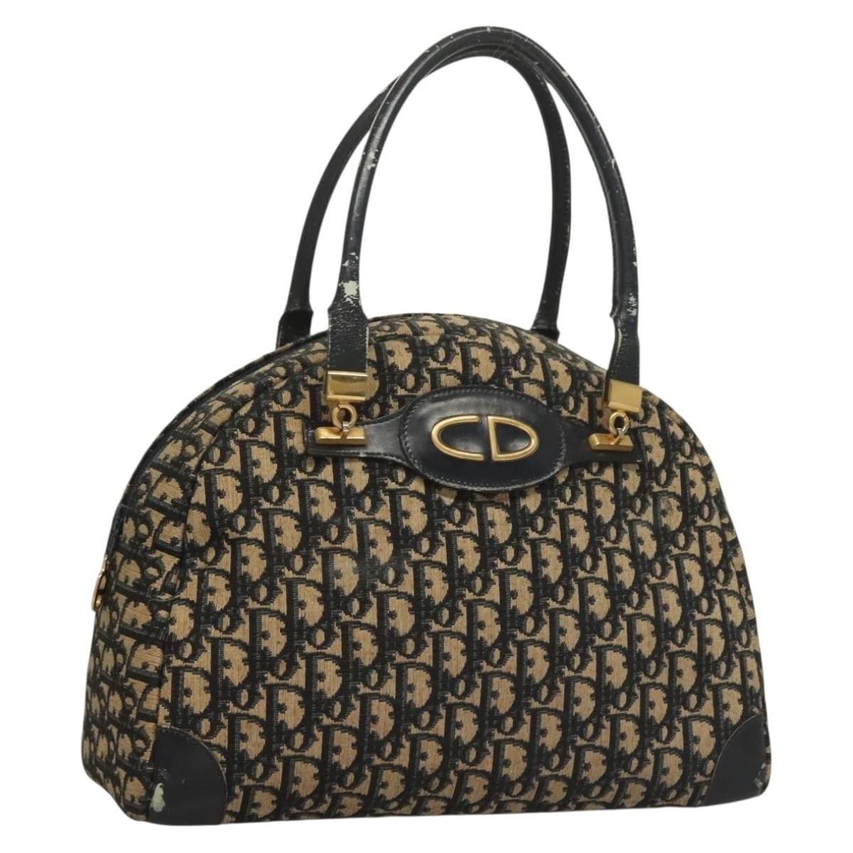Dior DIOR Trotter Canvas Hand Bag Navy Gold Size ONE SIZE - 1 Thumbnail