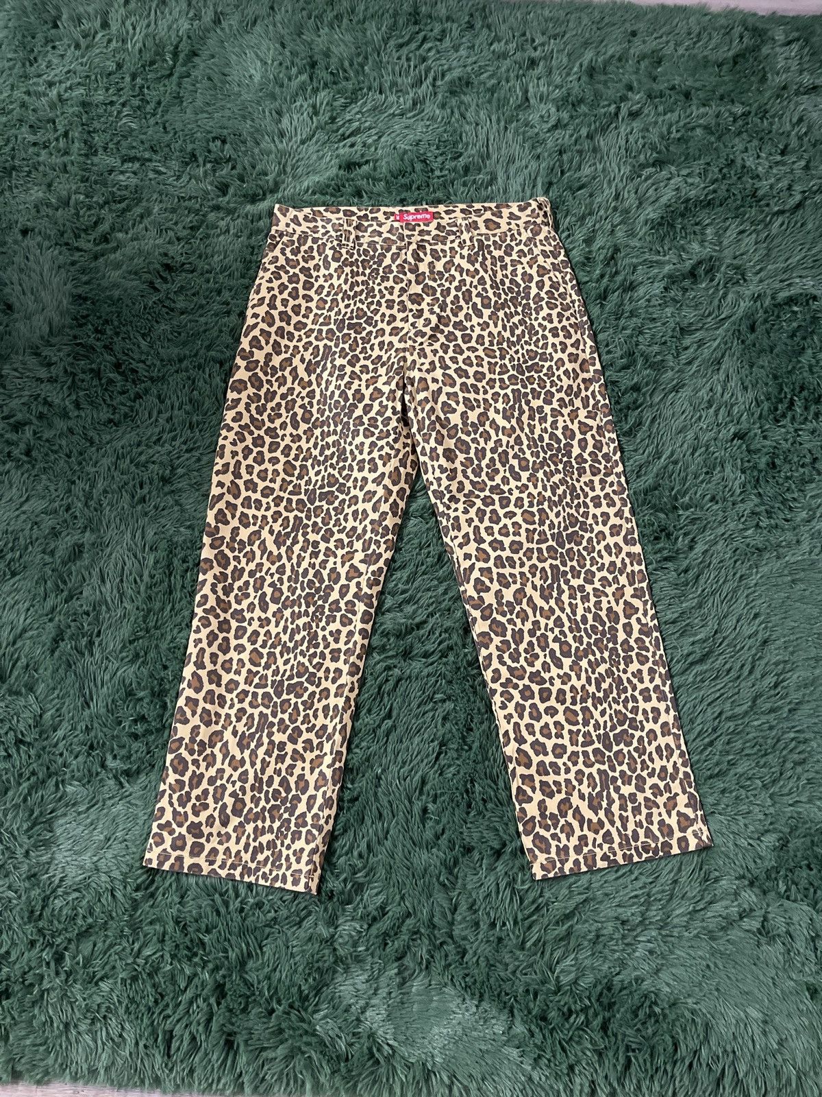 Supreme Supreme x Toy Machine Leopard Print Work Pants | Grailed